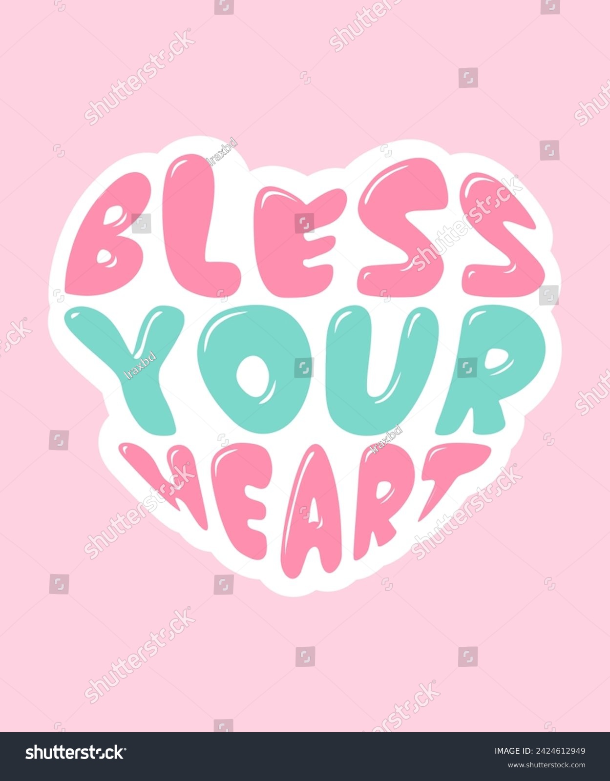 SVG of Bless Your Heart Sticker Design. Bless Your Heart T-Shirt Design. Typography t-shirt design for women. Stickers Bundle. Valentines day stickers  svg