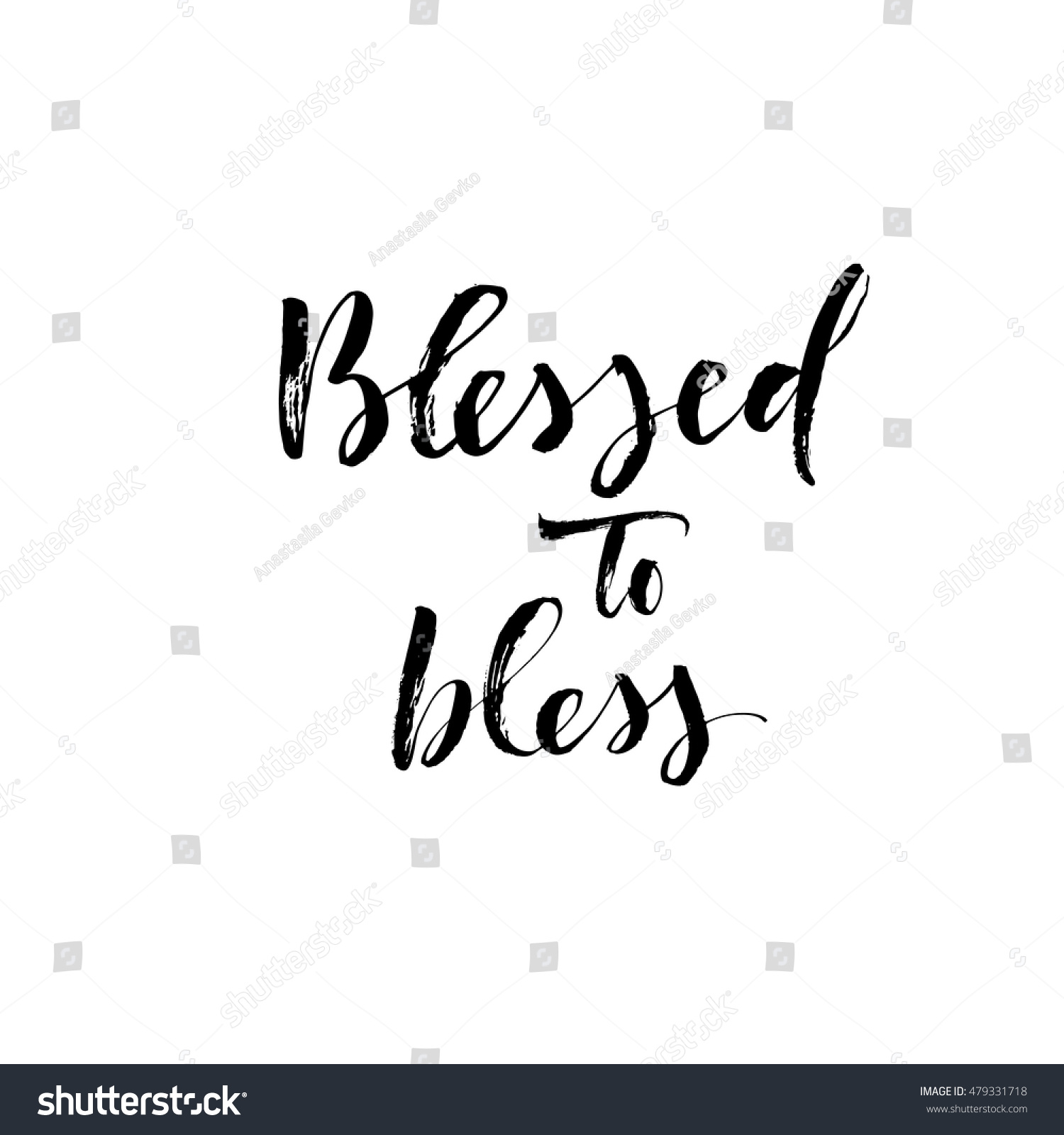 Blessed Bless Card Hand Drawn Religion Stock Vector (Royalty Free ...