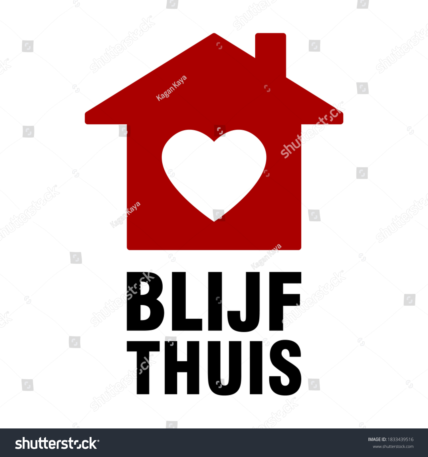 Blijf Thuis Home Dutch Stock Vector (Royalty Free)