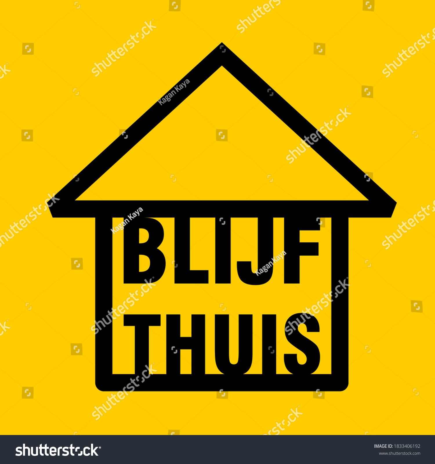 Blijf Thuis Stay Home Dutch Instruction Stock Vector (Royalty Free)