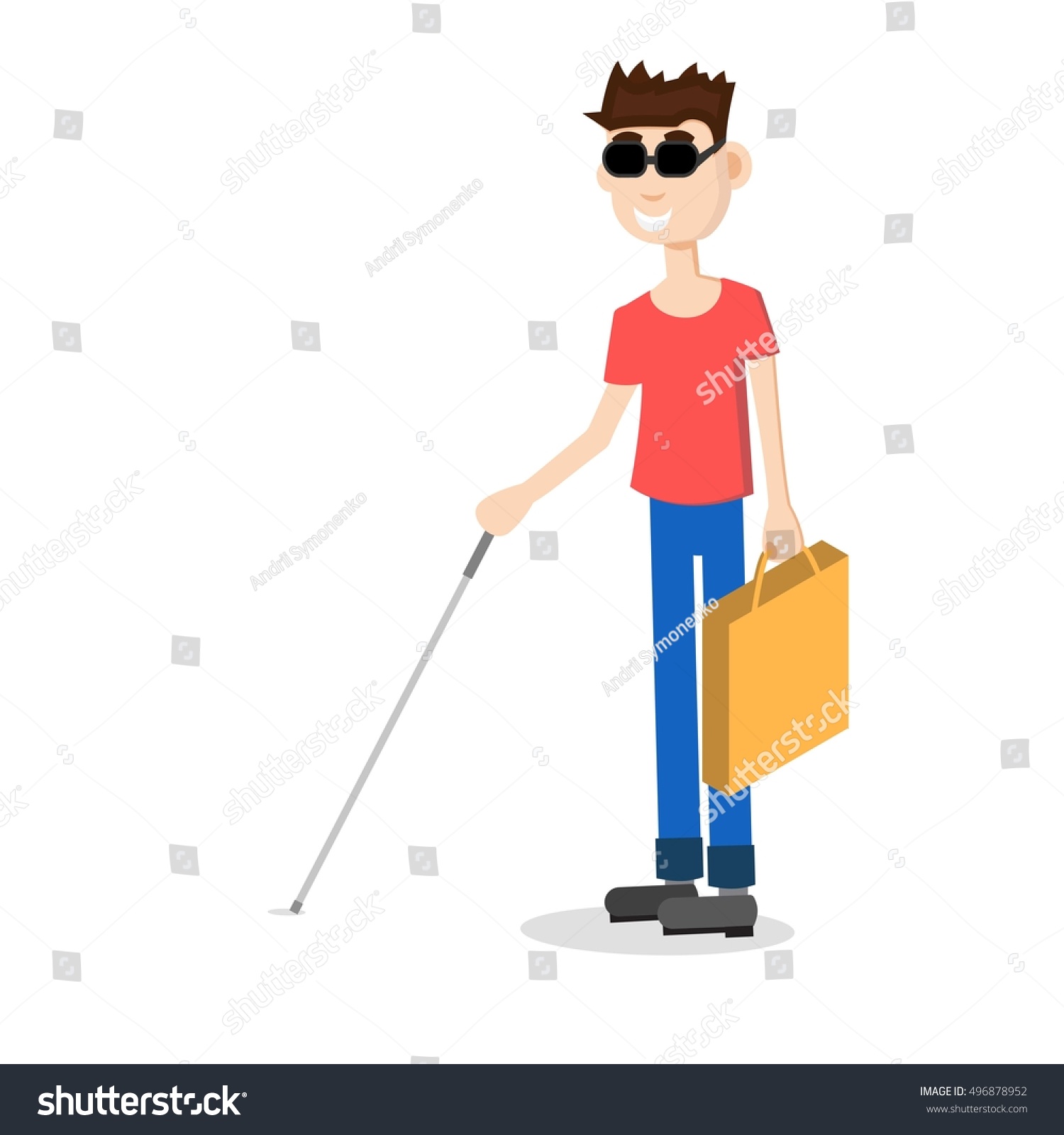 Blind Man Character Stock Vector (Royalty Free) 496878952 | Shutterstock