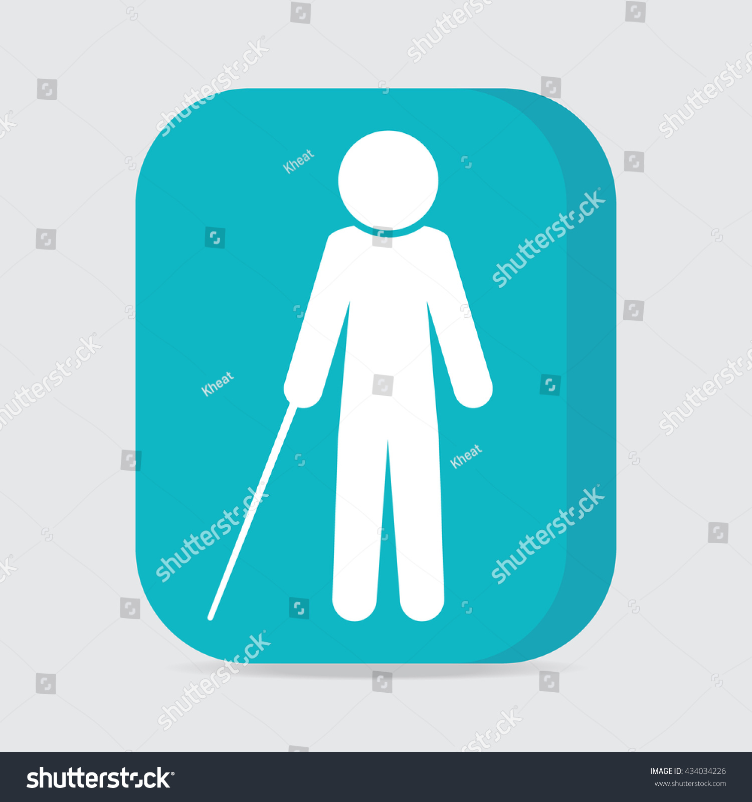 Blind Man Stick Symbol Illustration Stock Vector (Royalty Free ...