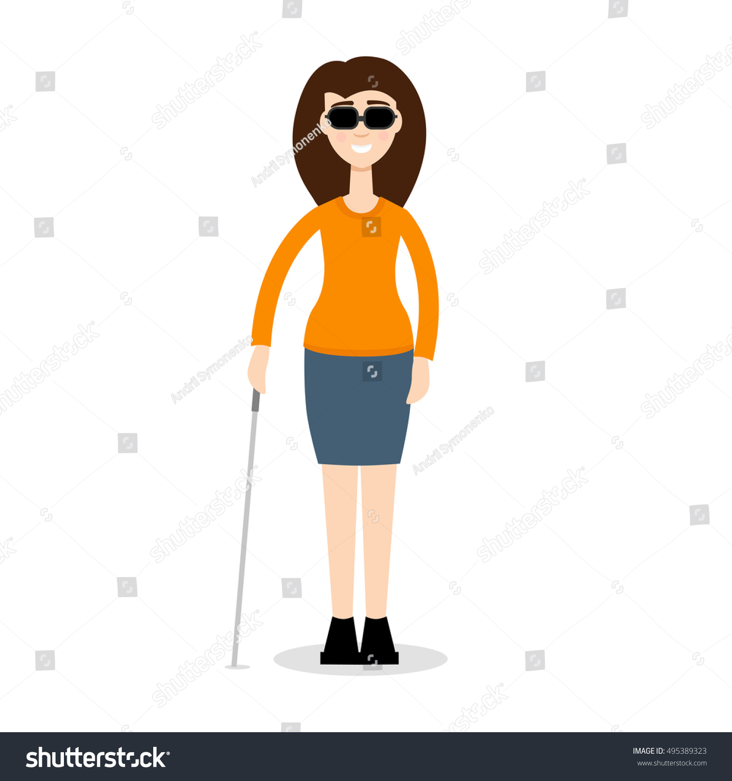 3,958 Blind woman Stock Vectors, Images & Vector Art | Shutterstock