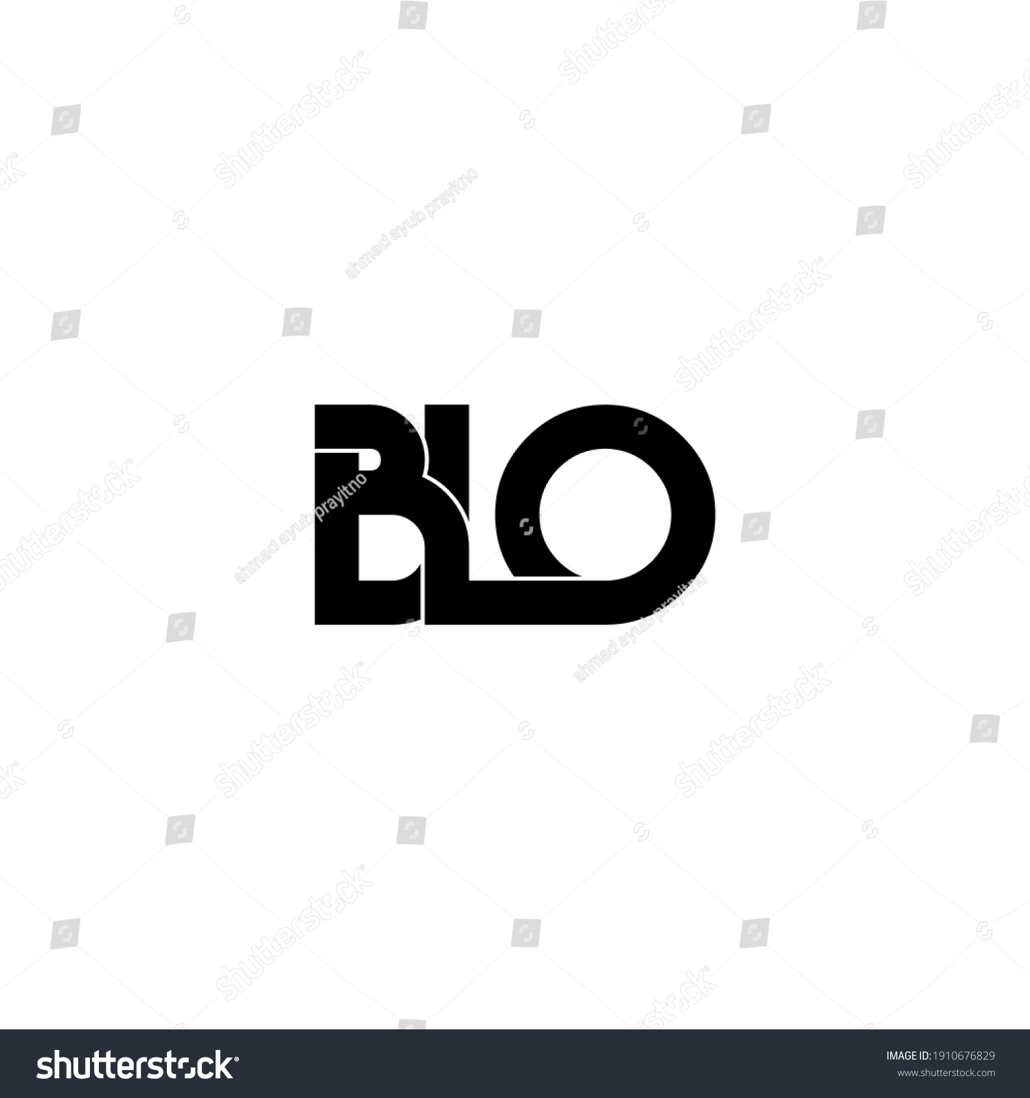 Vektor Stok Blo Letter Original Monogram Logo Design (tanpa Royalti 