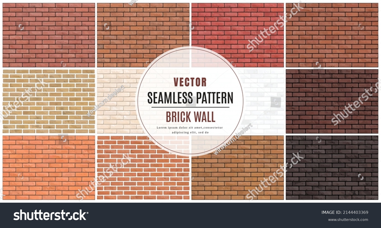 SVG of Block brick wall seamless pattern collection set texture background. svg