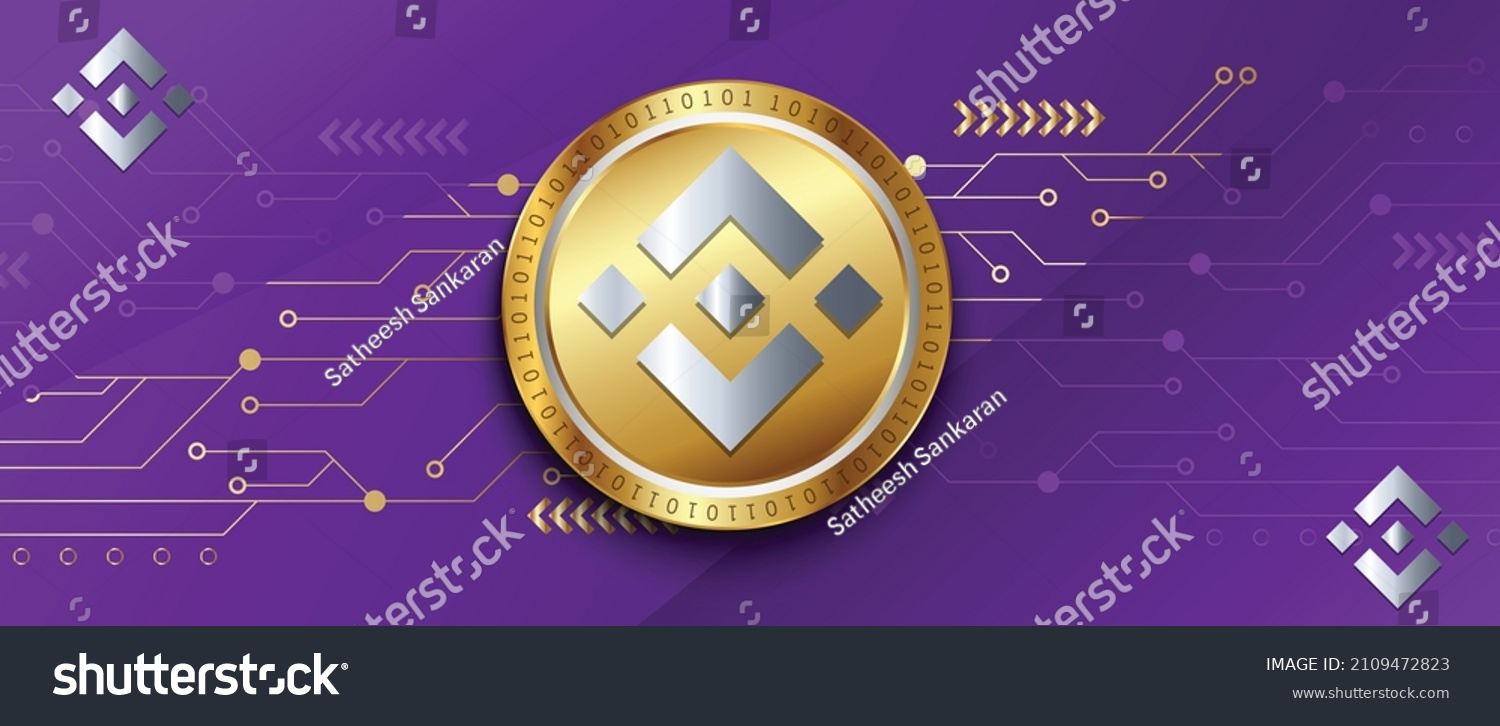 SVG of block chain based decentralized cryptocurrency logo Binance Coin (BNC) in technology background. Network crypto marketing vector. svg