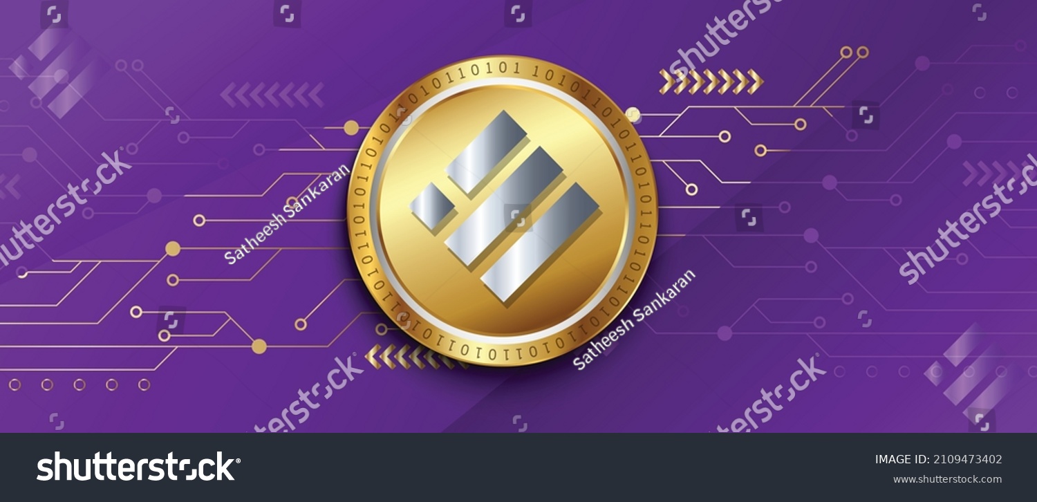 SVG of block chain based decentralized cryptocurrency logo Binance USD (BUSD) in technology background. Network crypto marketing vector. svg