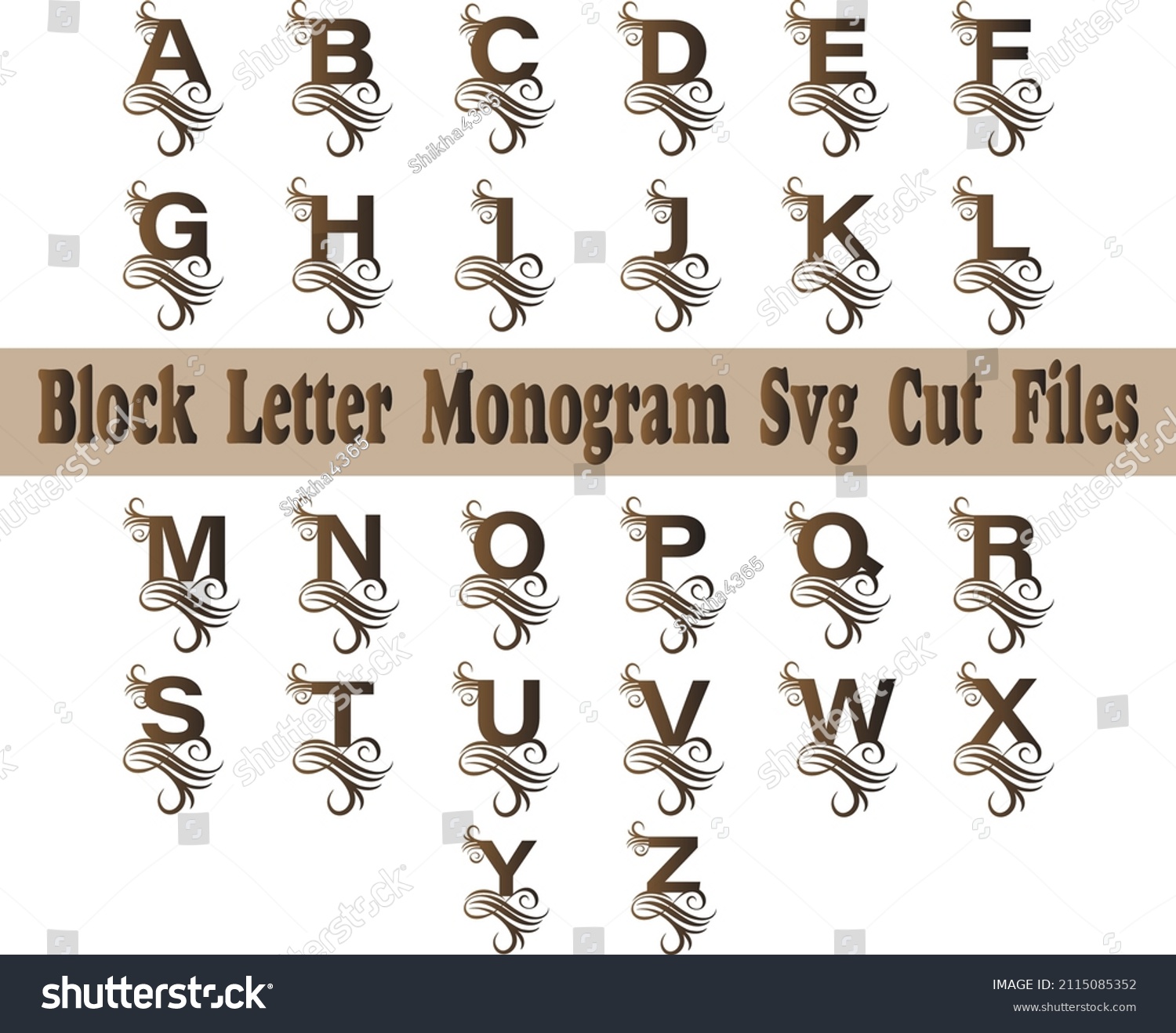 SVG of Block Letter Monogram SVG Bundle.Block Letter Monogram  T-shirt Design SVG Bundle. svg