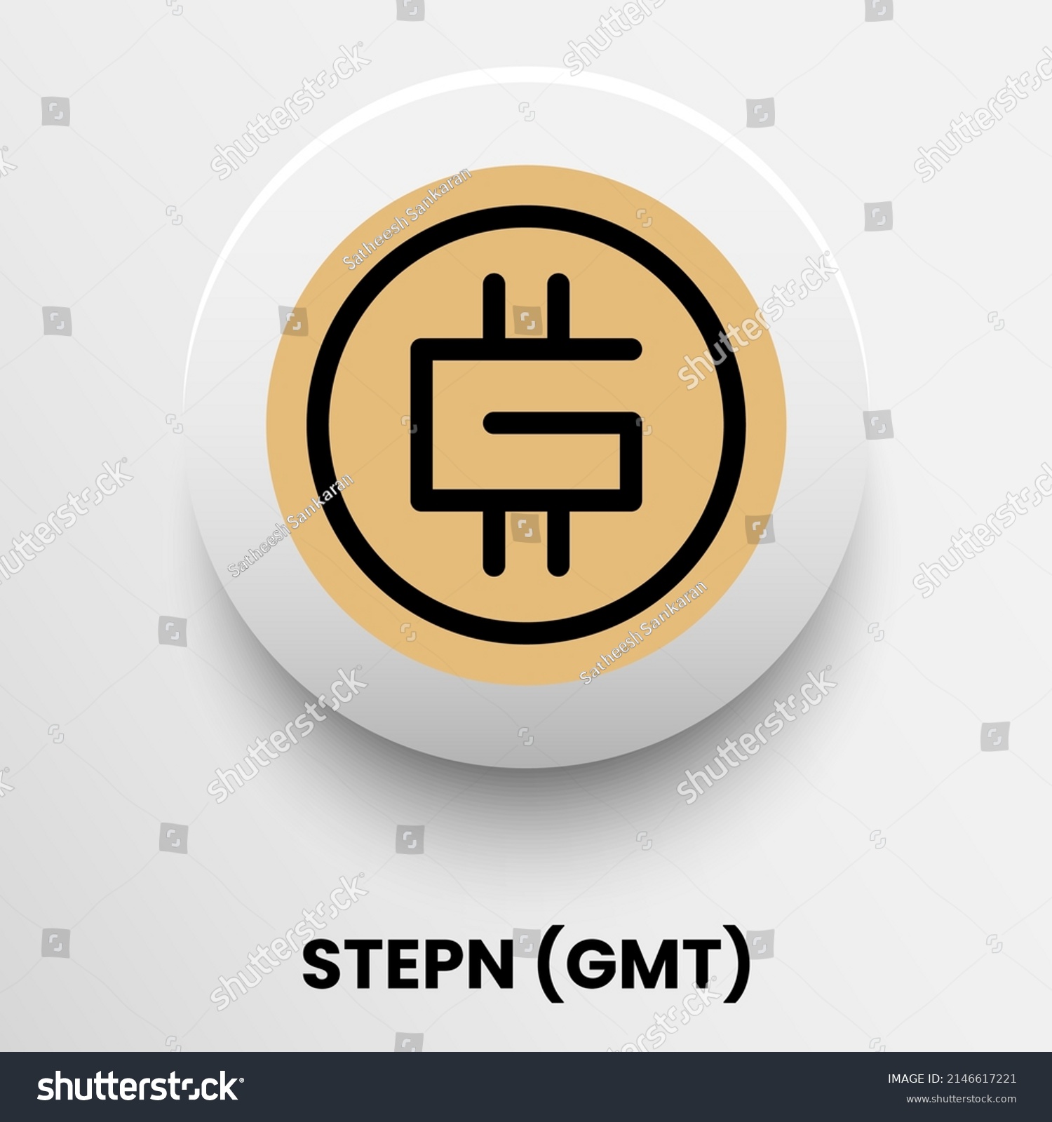 SVG of Blockchain based secure Cryptocurrency coin STEPN (GMT) icon isolated on colored background. Digital virtual money tokens. Decentralized finance technology illustration. Altcoin Vector logos. svg
