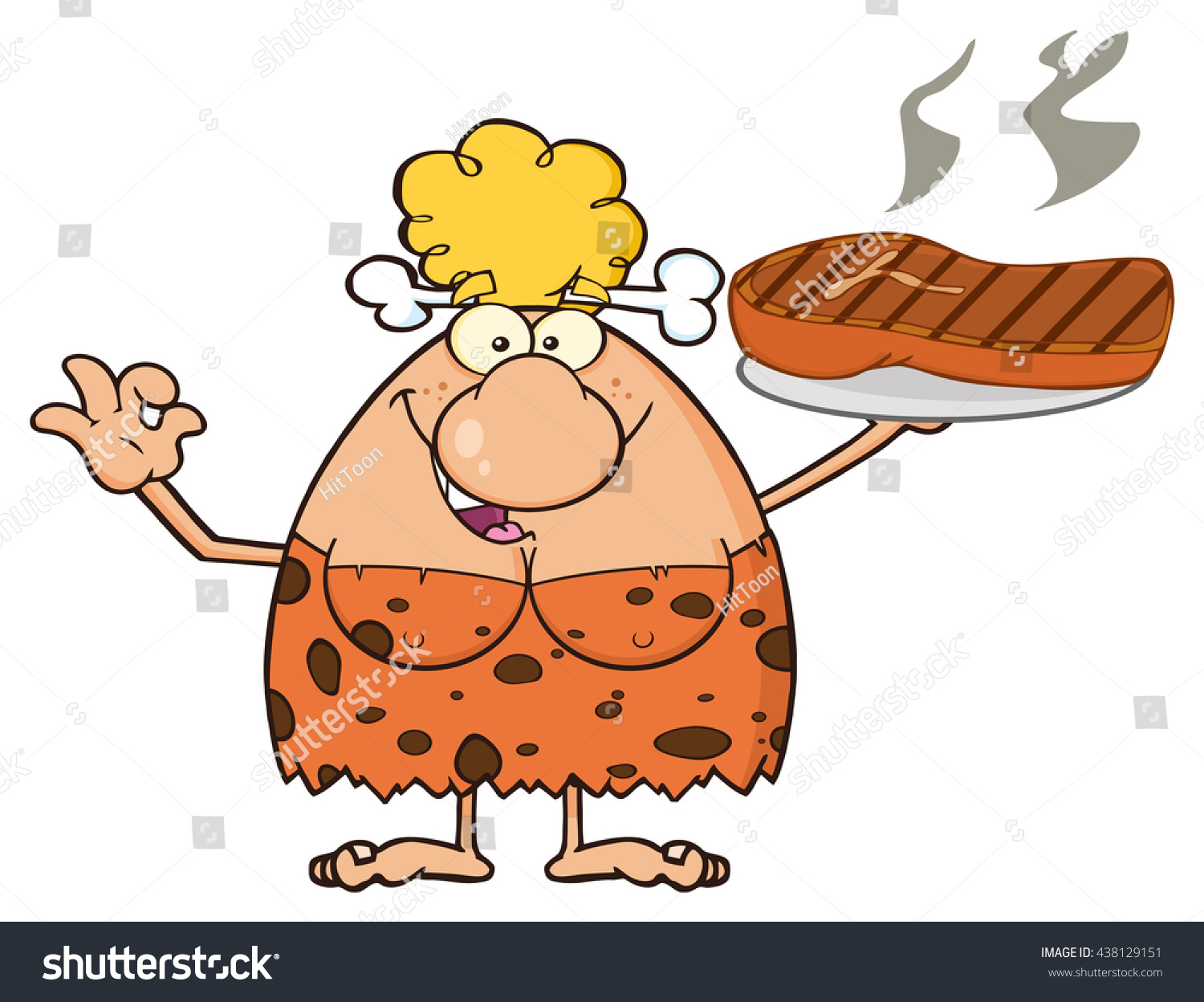 Blonde Cave Woman Cartoon Mascot Character Stock Vector Royalty Free 438129151 Shutterstock