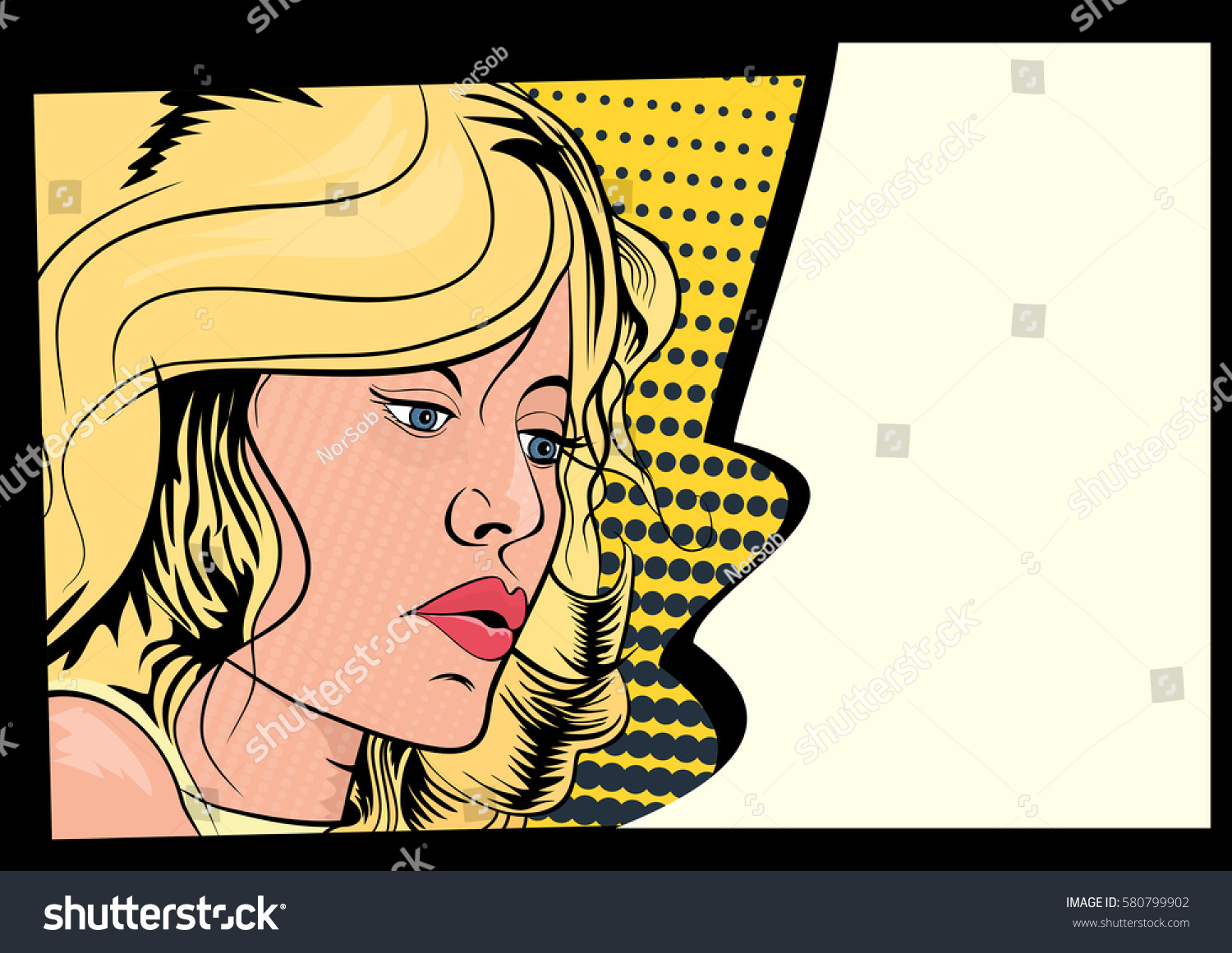 Blonde Girl Style Comic Book Copy Stock Vector (Royalty Free) 580799902