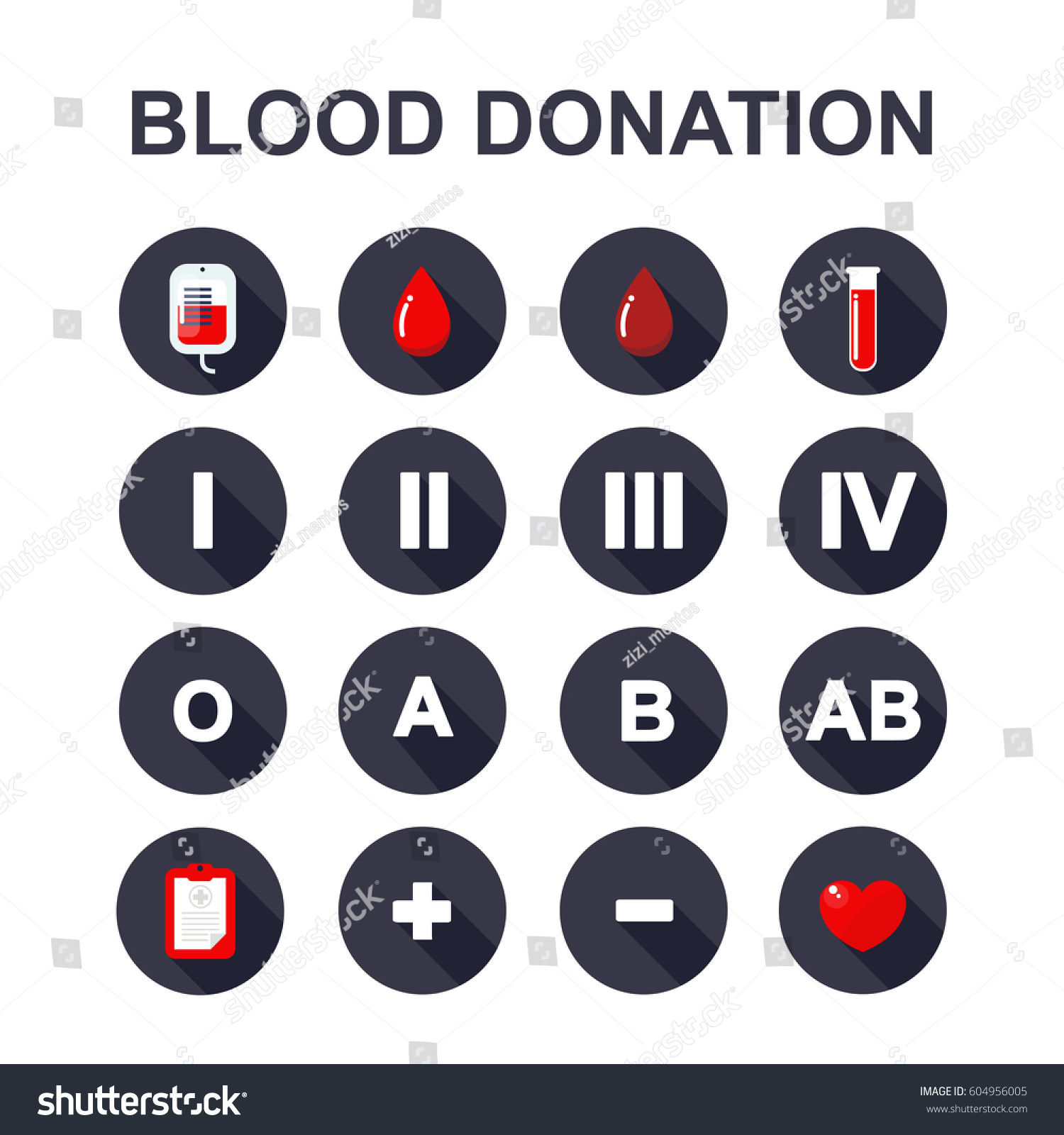 Blood Donation Icons Vector Illustration Stock Vector (Royalty Free ...