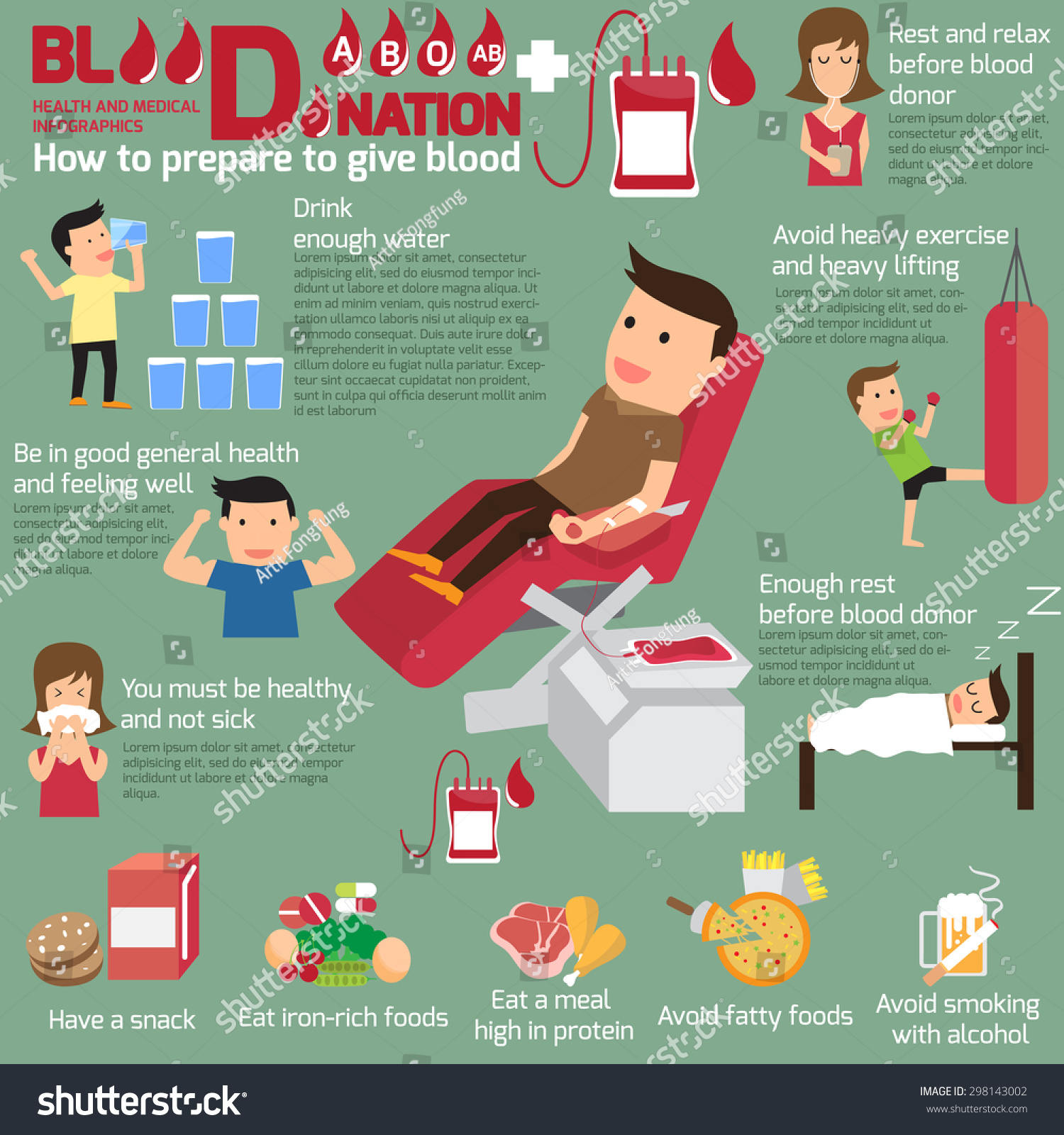 Blood Donor Donation Infographics Element How Stock Vector (Royalty ...