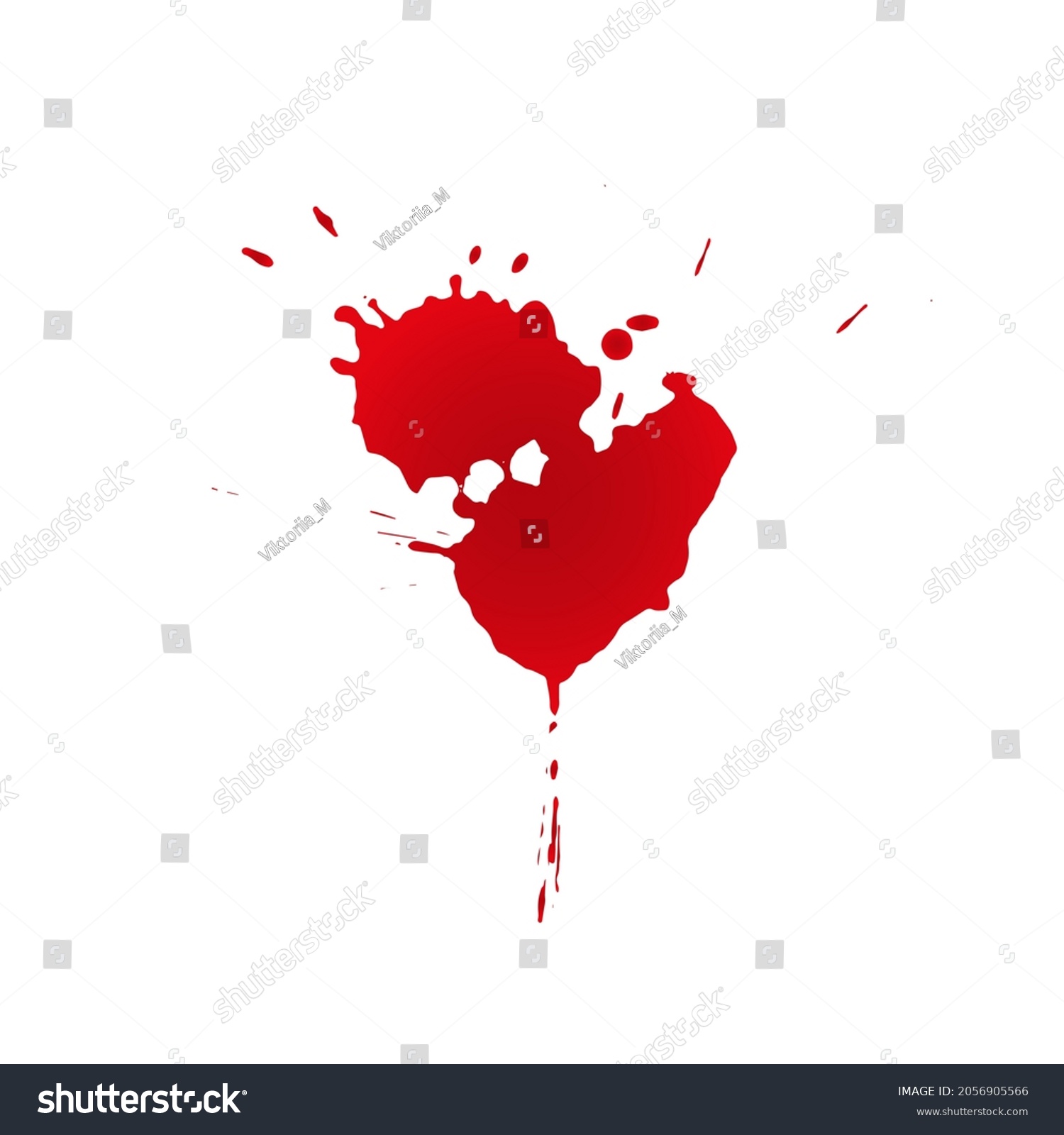 Blood Drops Splatters On White Background Stock Vector (Royalty Free ...