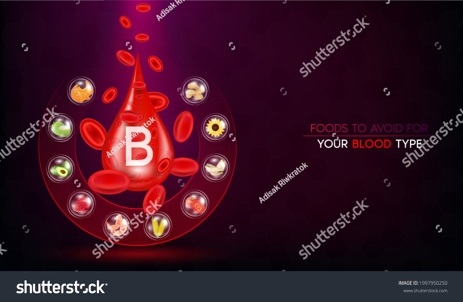 Blood Group B Foods Vegetable Fruit Stock Vector (Royalty Free