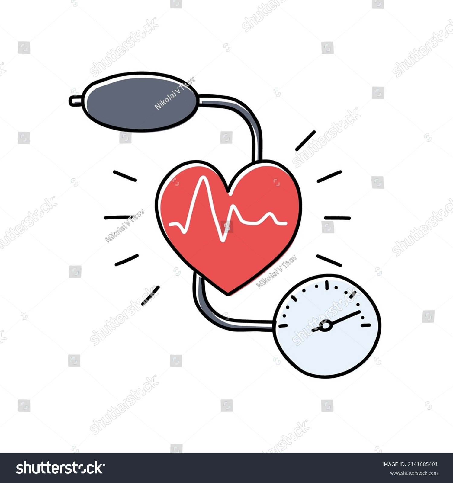 Blood Pressure Concept Blood Pressure Meter Stock Vector (Royalty Free ...