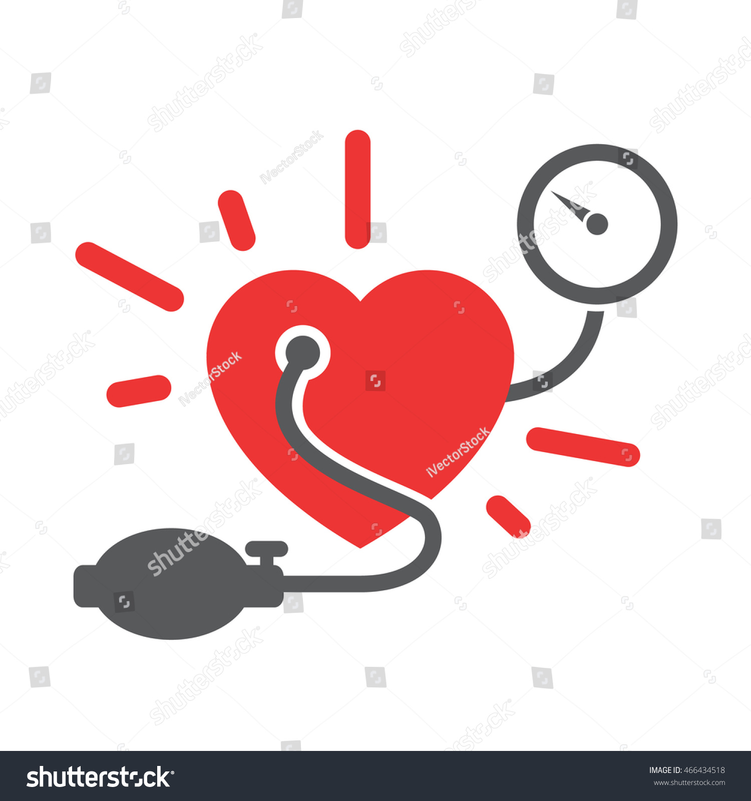 Blood Pressure Measuring Stock Vector (Royalty Free) 466434518