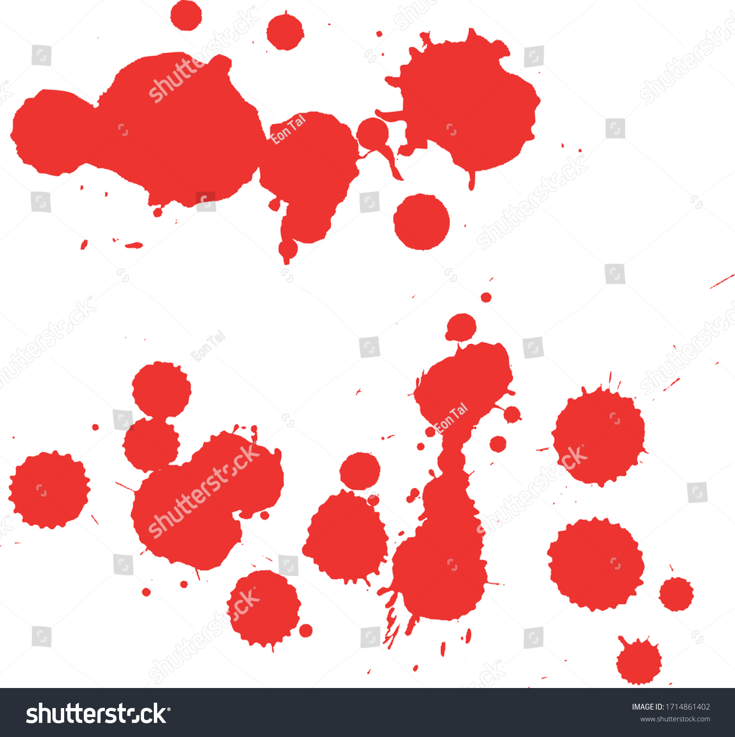 Blood Splash Splatters On Isolated White Stock Vector (Royalty Free ...