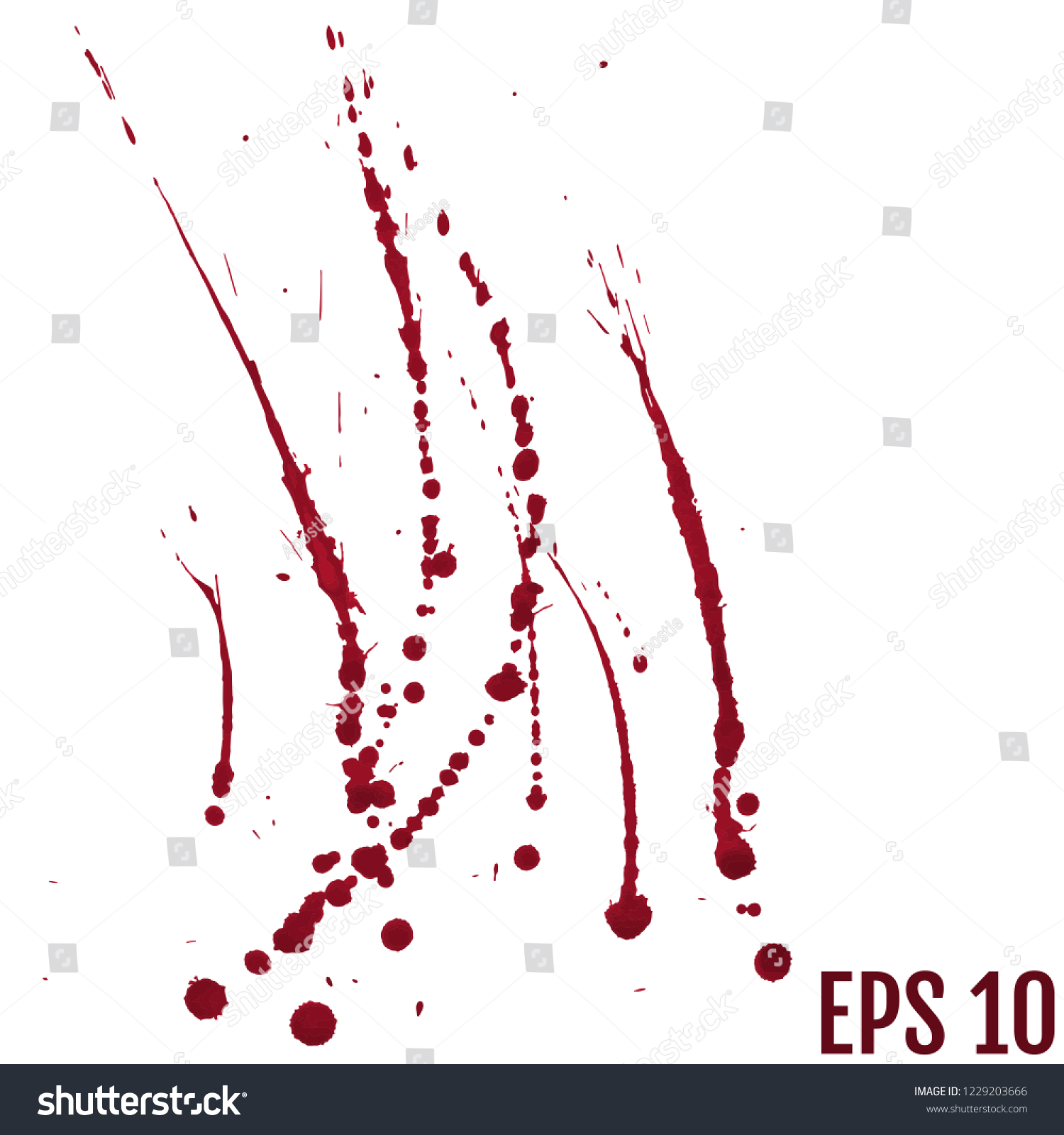 Blood Splatter Painted Vector Isolated On Stock Vector Royalty Free