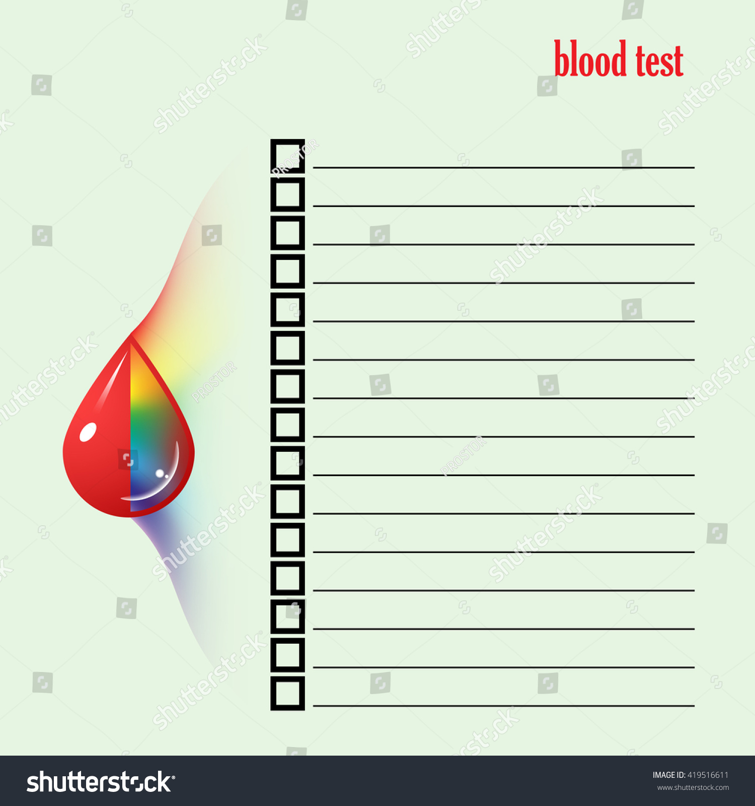 Blood Test Spectrum Vector Illustration vector de stock (libre de