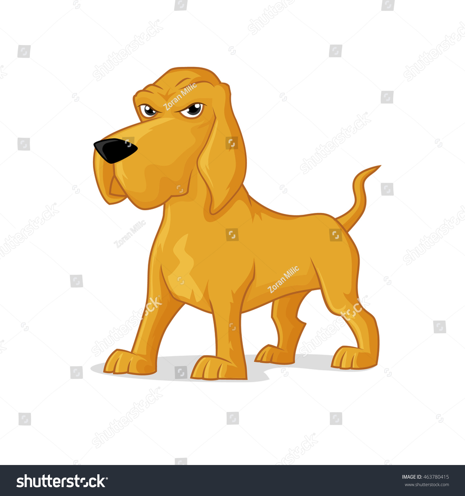 Bloodhound Dog Vector Cartoon Illustration Isolated Stock