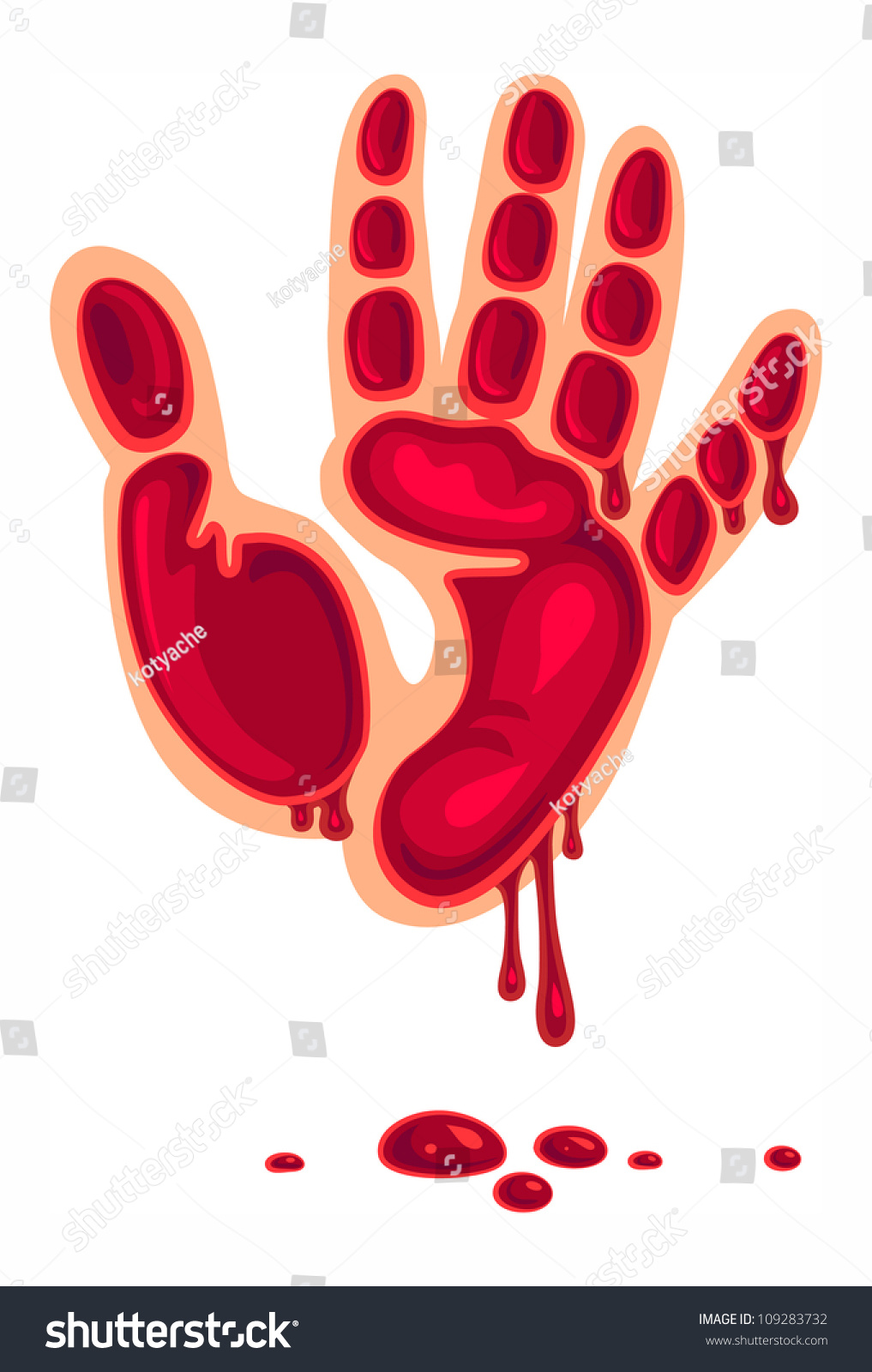 Bloody Hand Print. Vector Illustration - 109283732 : Shutterstock