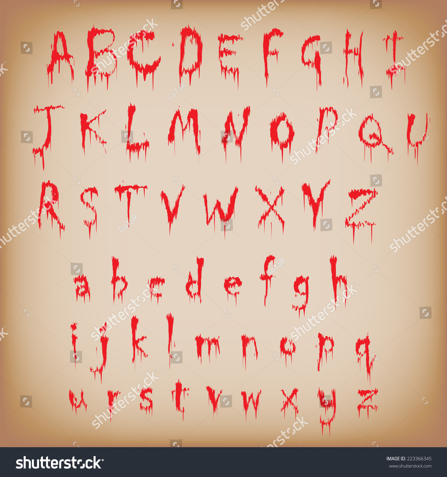 Bloody Vector Alphabet Font Shutterstock