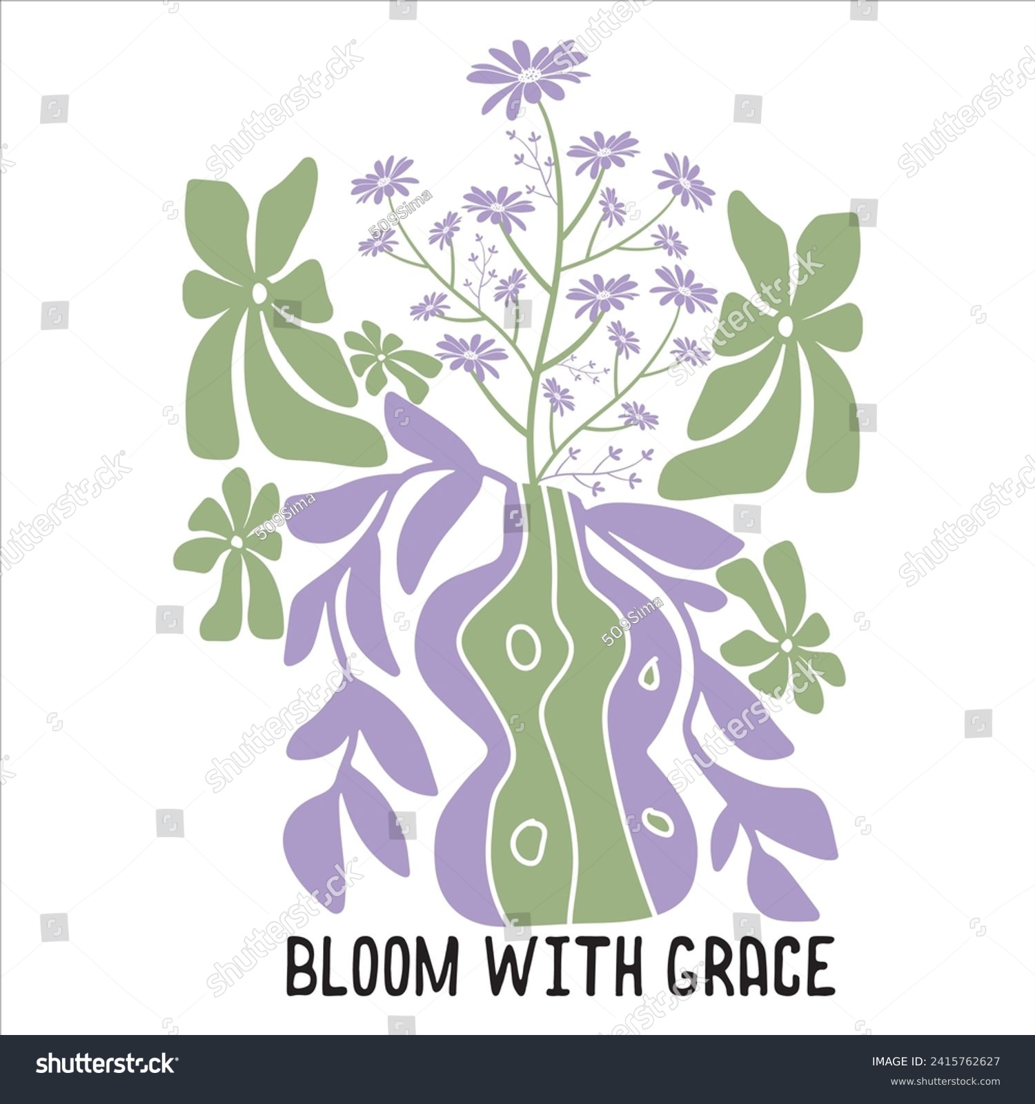 SVG of BLOOM WITH GRACE  BOHO FLOWER T-SHIRT DESIGN svg