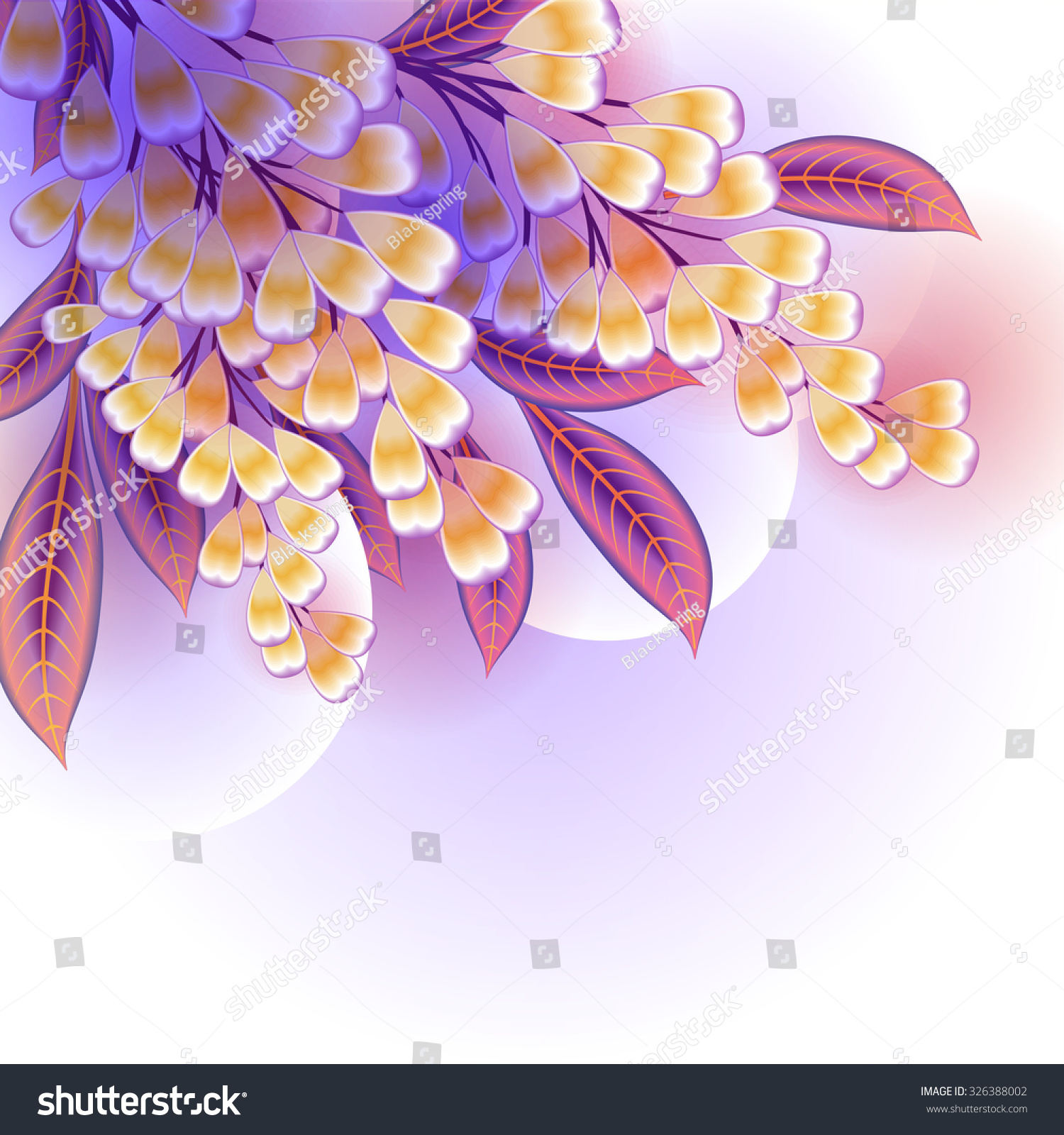 SVG of Blooming Wisteria sinensis or Chinese Wisteria branch with leaves vector illustration svg