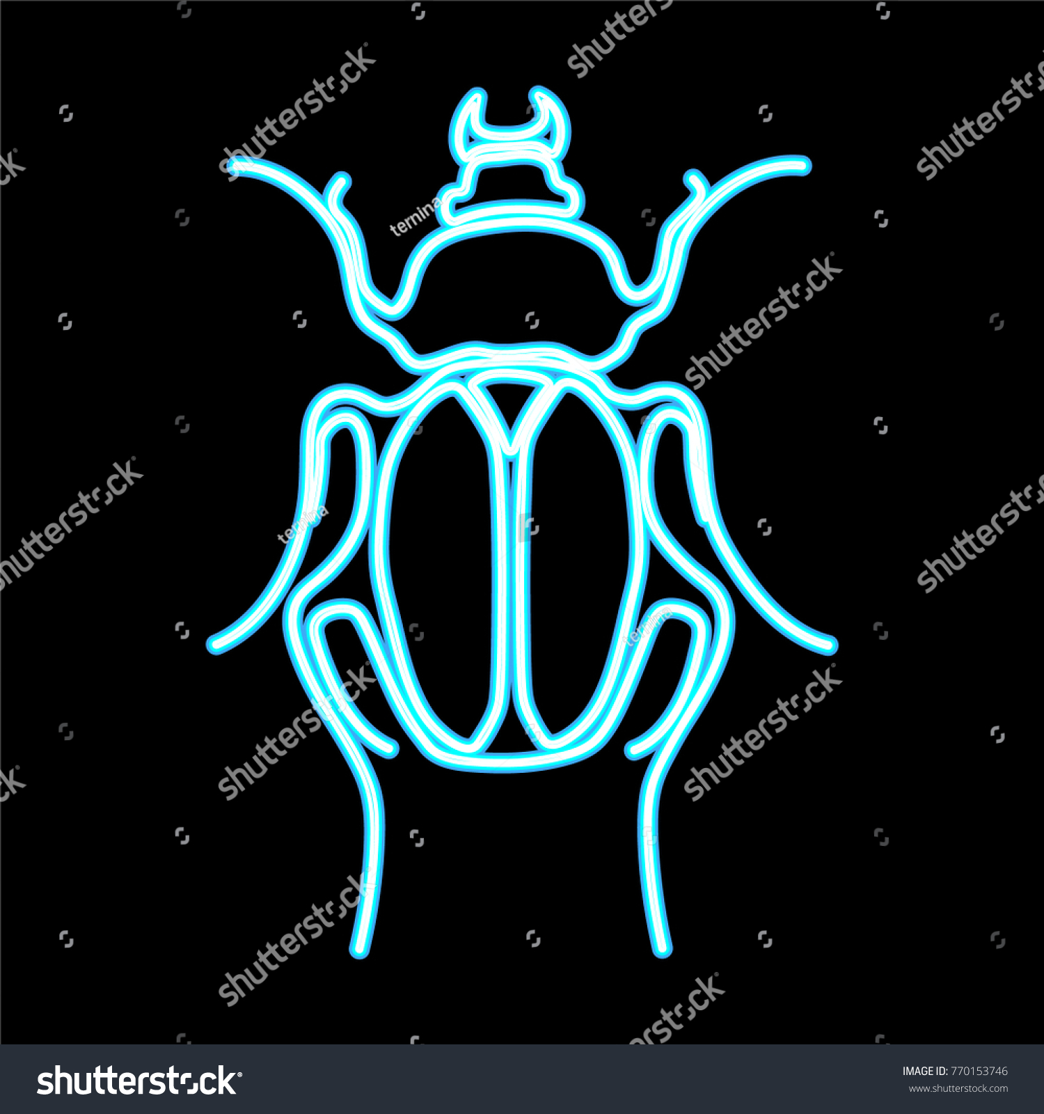 Blue Abstract Neon Bug Stylized Vector Stock Vector (Royalty Free ...