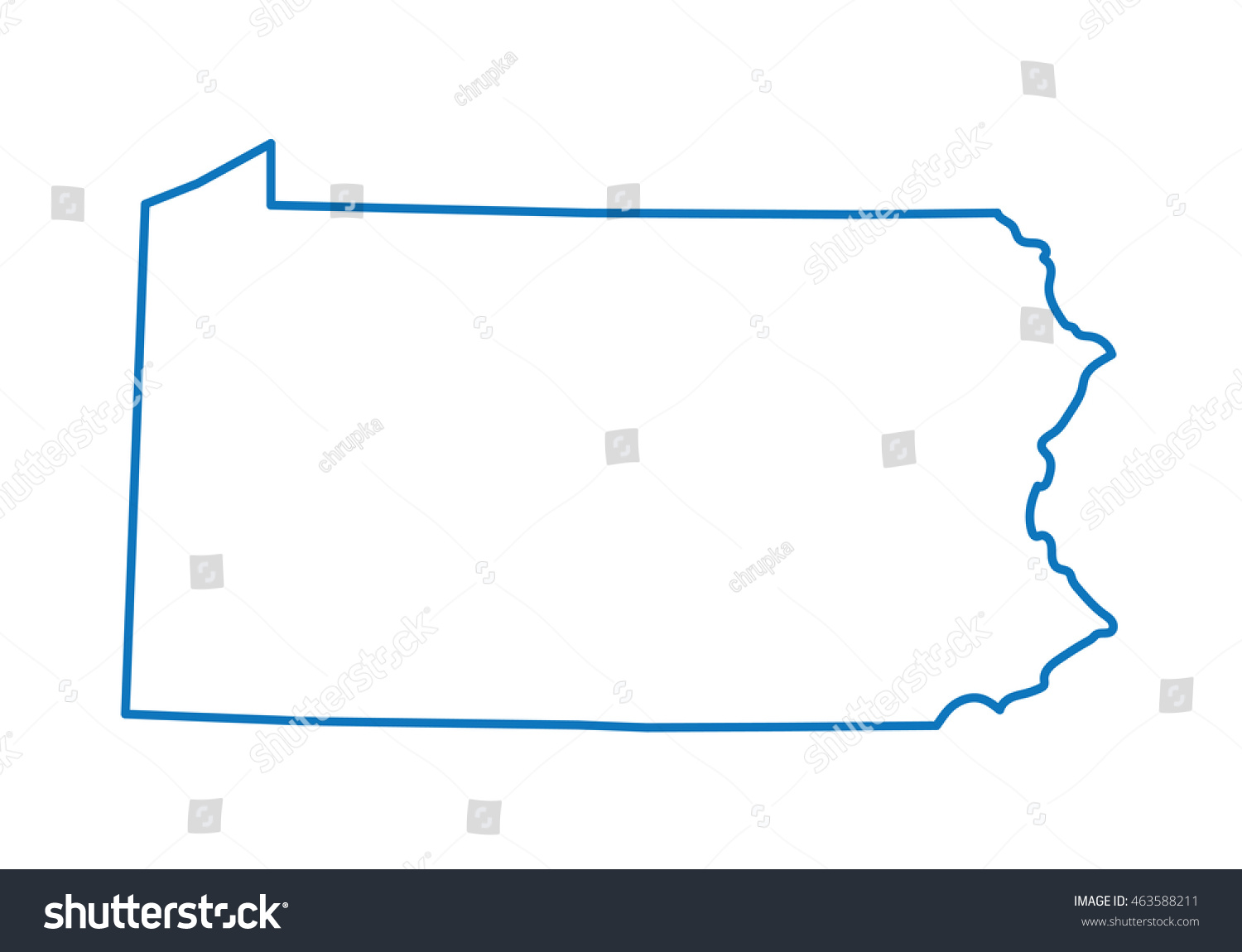 Blue Abstract Outline Pennsylvania Map Stock Vector 463588211 ...