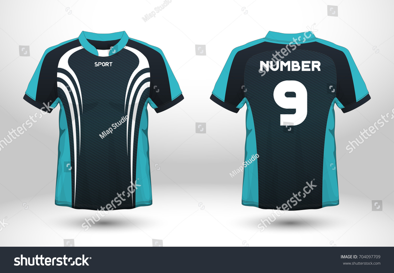 Blue Black Layout Football Sport Tshirt Stock Vector ...