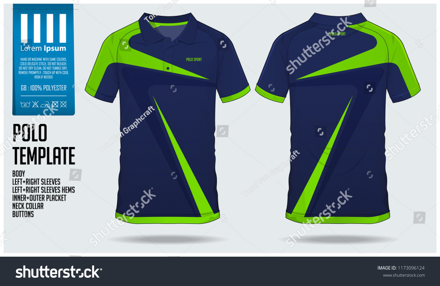 Blue Green Stripe Polo Tshirt Sport Stock Vector (Royalty Free ...