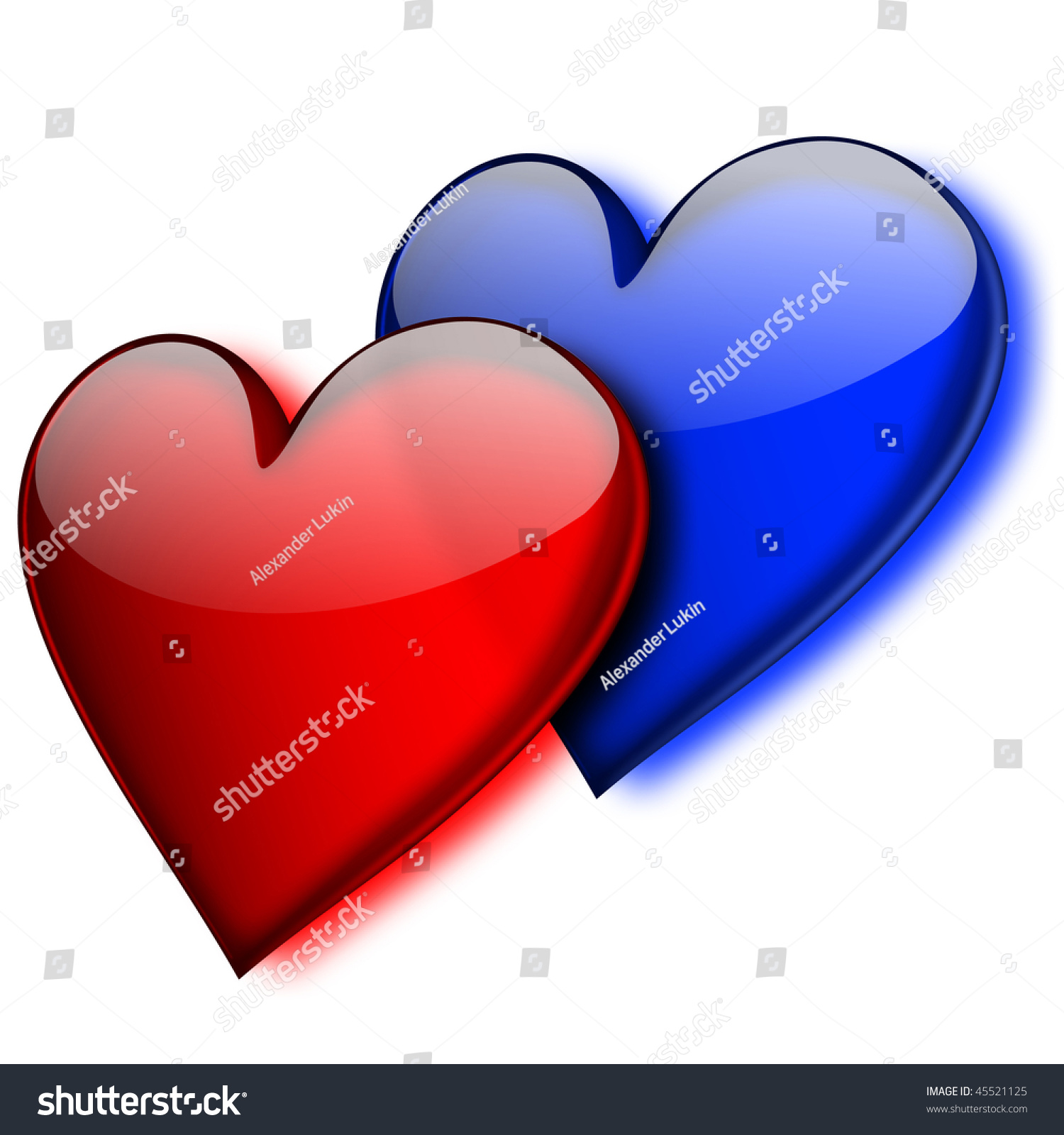 Blue Red Glass Hearts Eps 10 Stock Vector 45521125 - Shutterstock