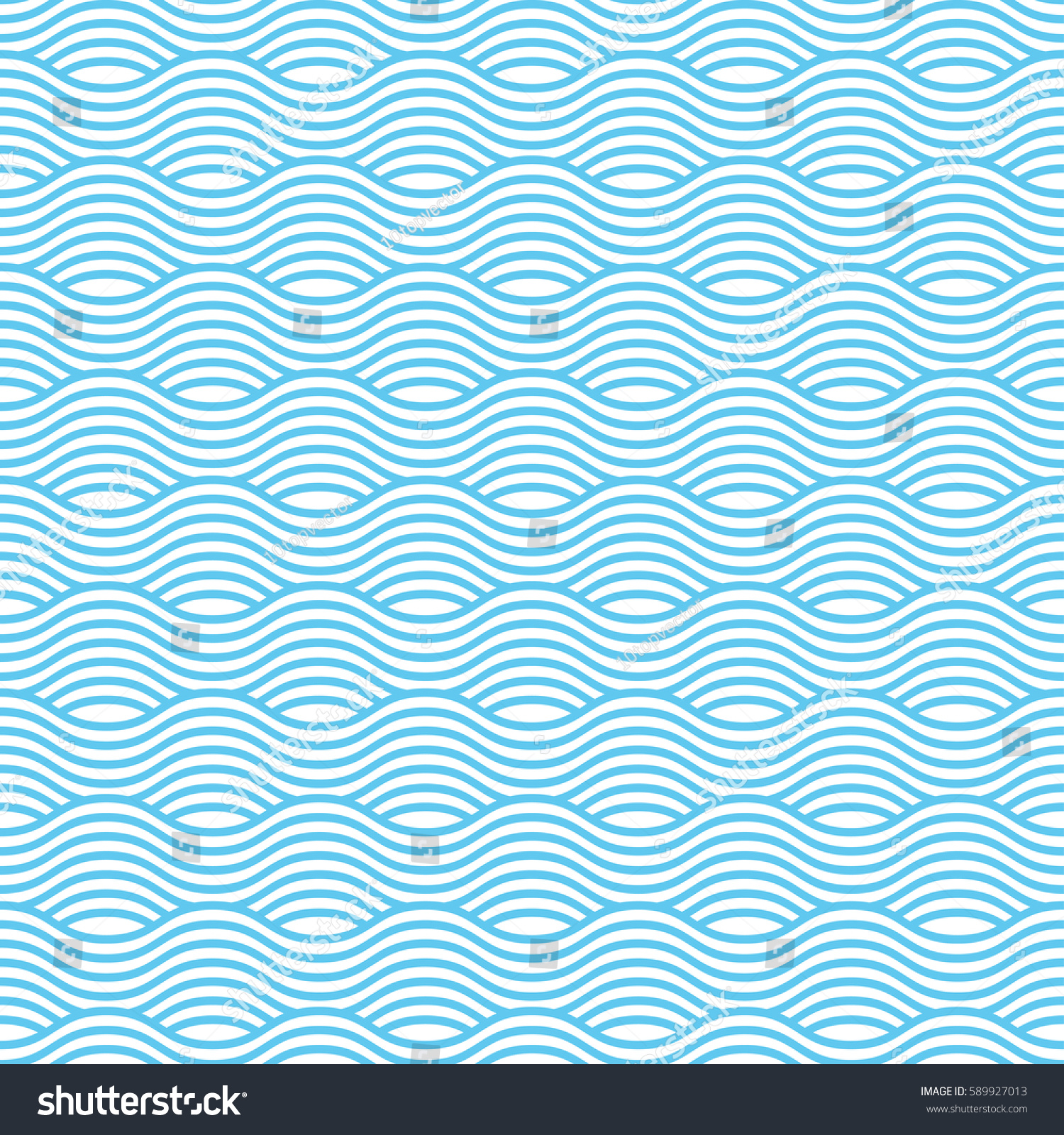 Blue White Seamless Wave Pattern Linear Stock Vector (Royalty Free ...
