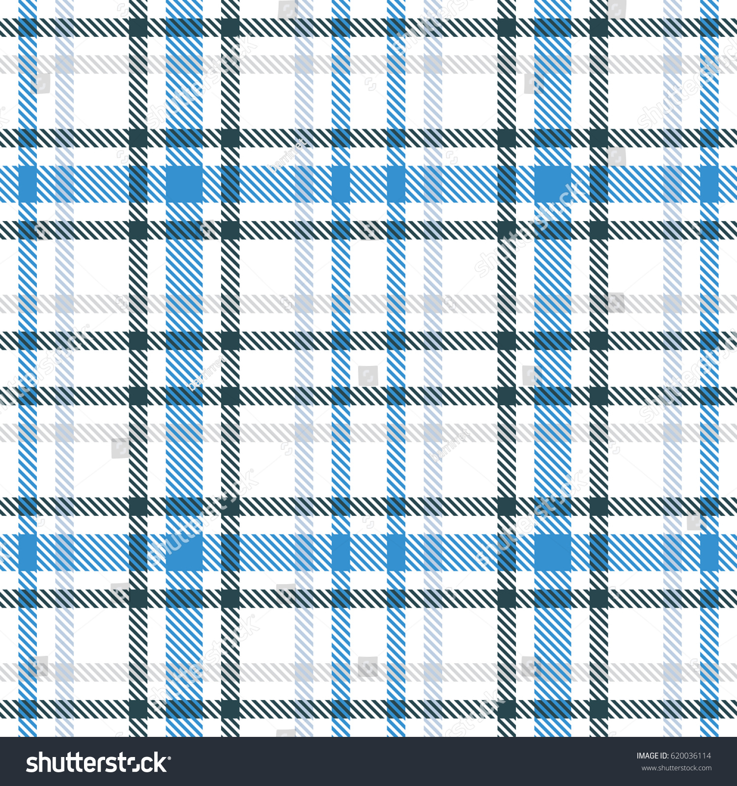 Blue White Tartan Seamless Vector Pattern Stock Vector (Royalty Free ...