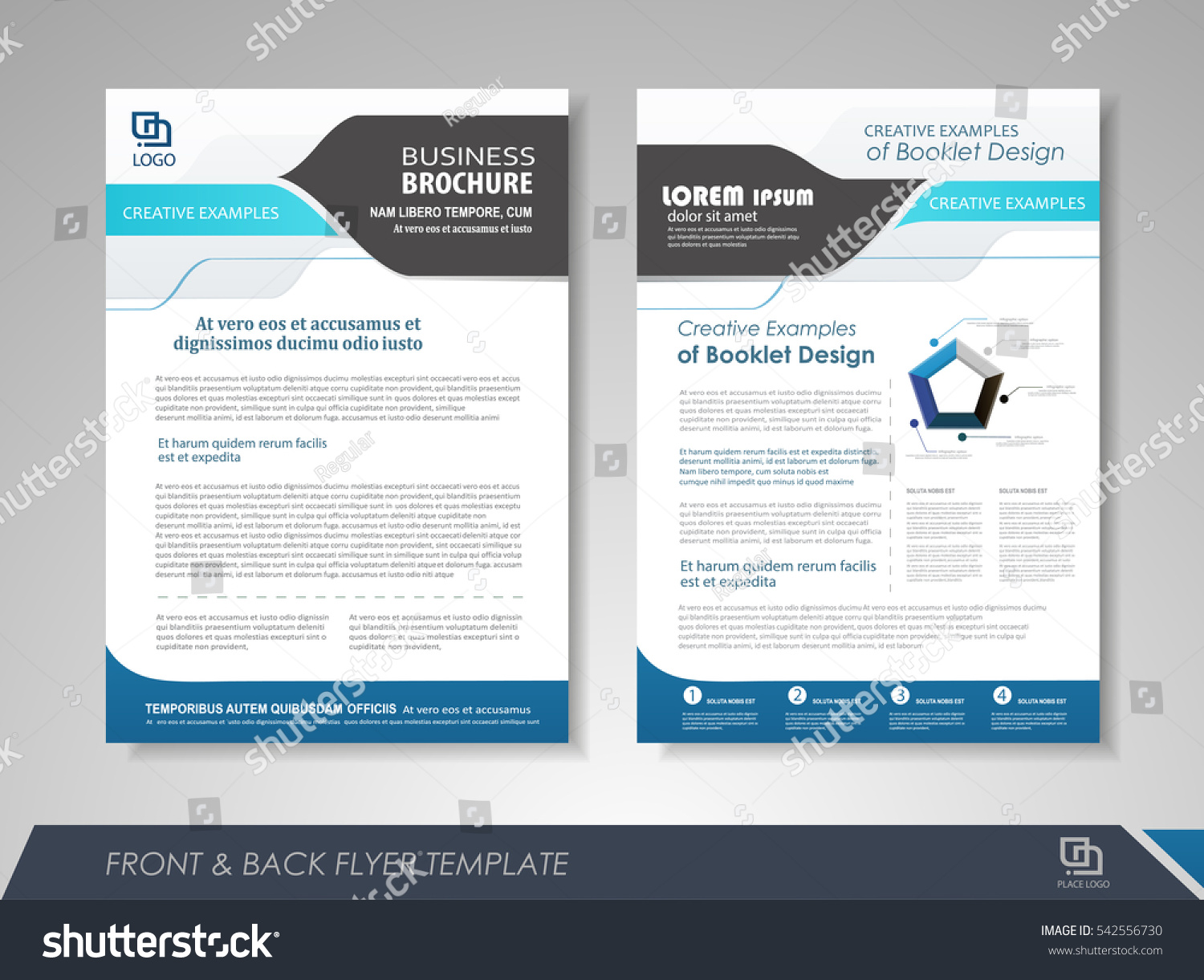 Blue Annual Report Brochure Flyer Design Stock Vector 542556730 Shutterstock Brochure Presentation Template