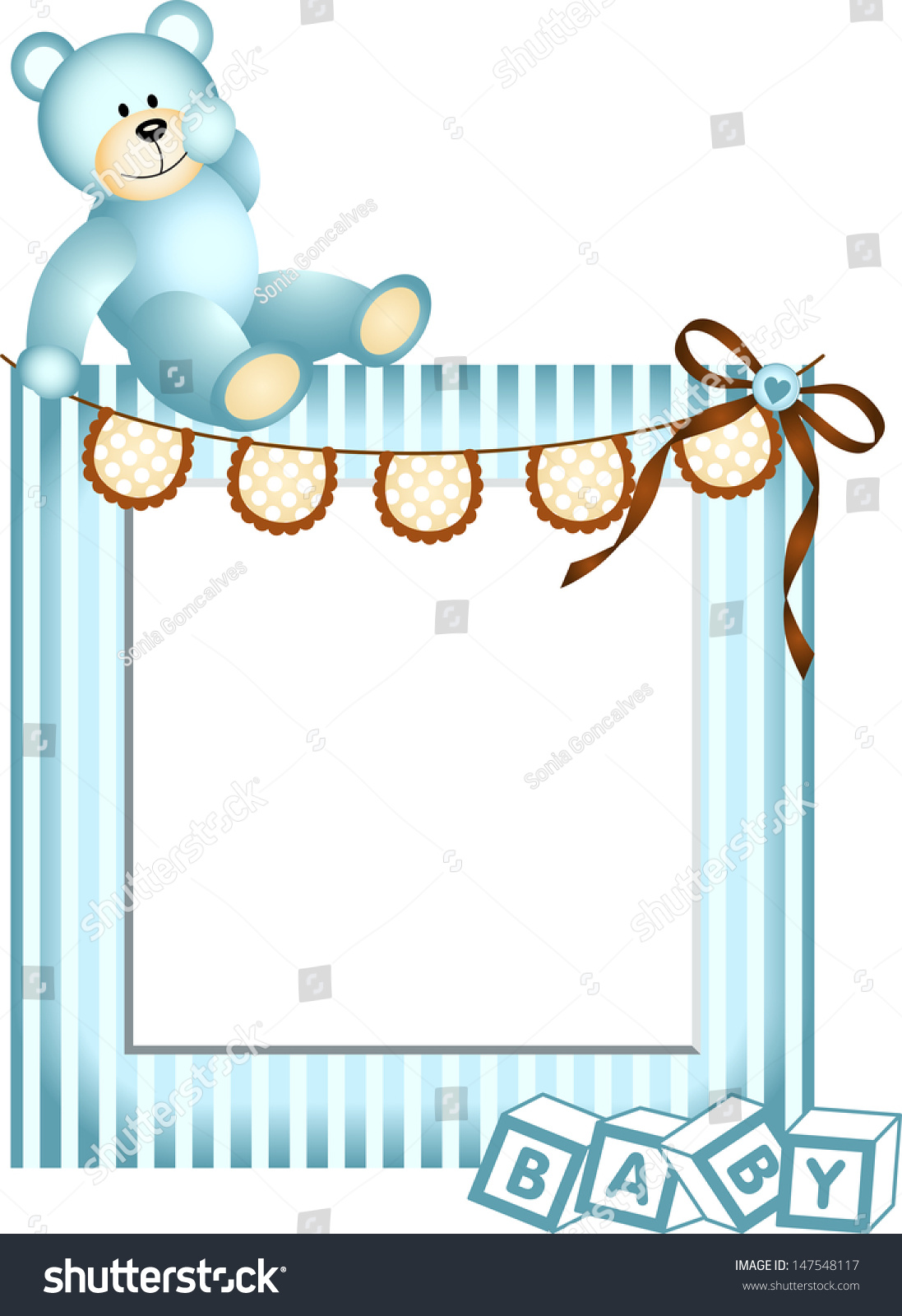 Blue Baby Frame Stock Vector 147548117 - Shutterstock