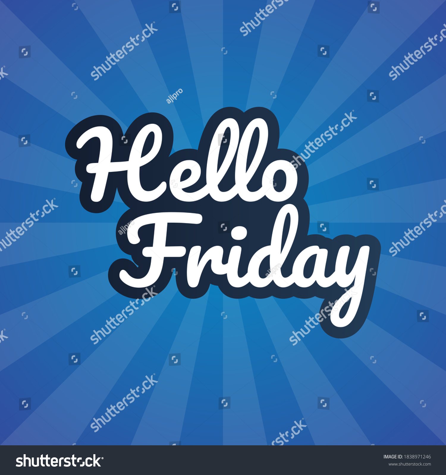 Blue Background Decorative Text Hello Friday Stock Vector (Royalty Free ...