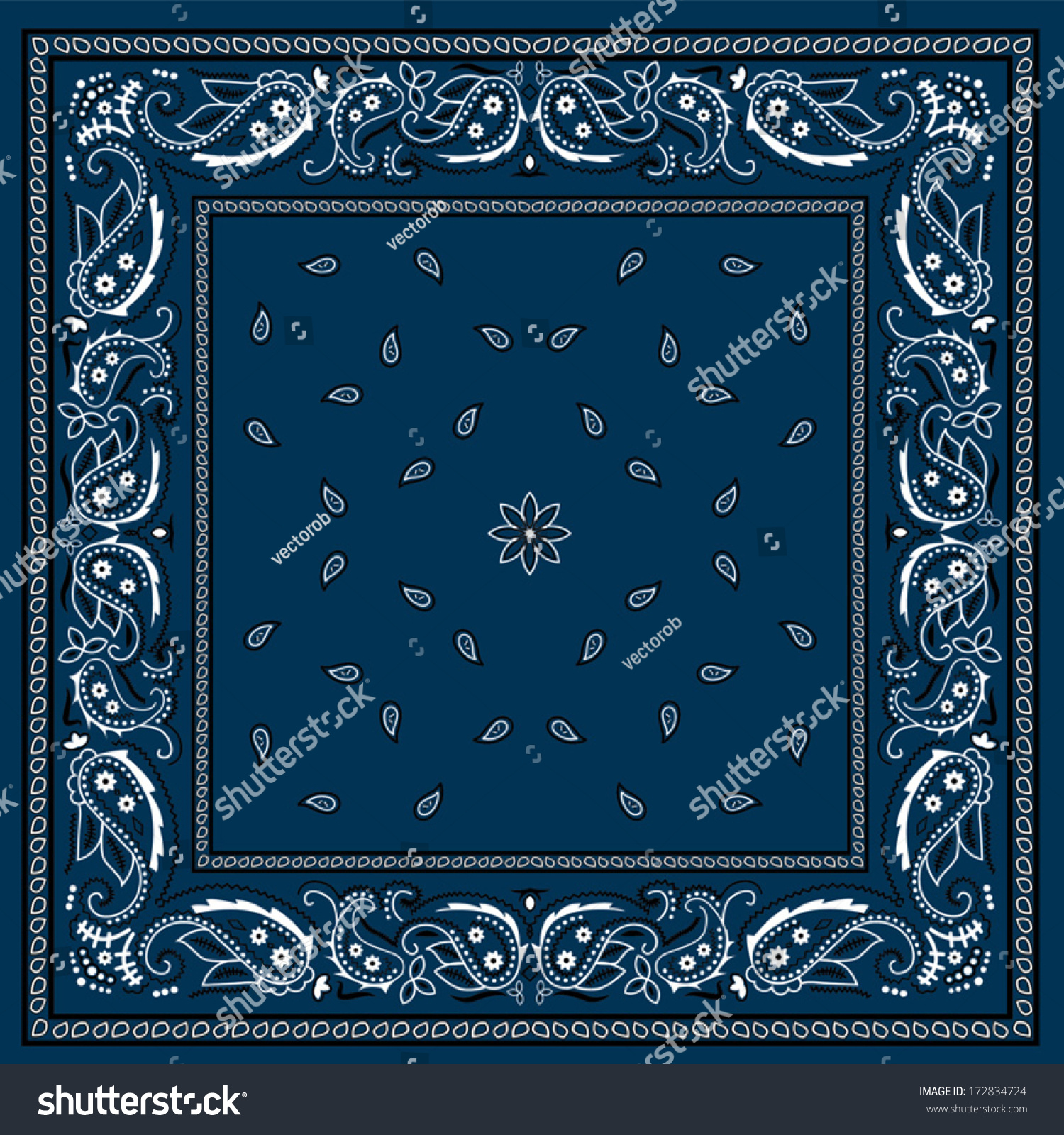 Blue Bandana Stock Vector 172834724 - Shutterstock