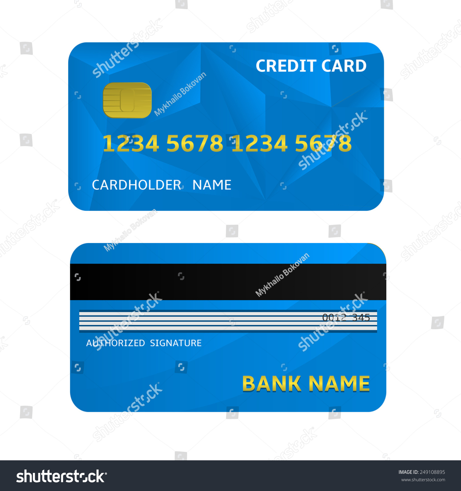 Blue Bank Credit Card Icons Vector Stock Vector (Royalty Free) 249108895