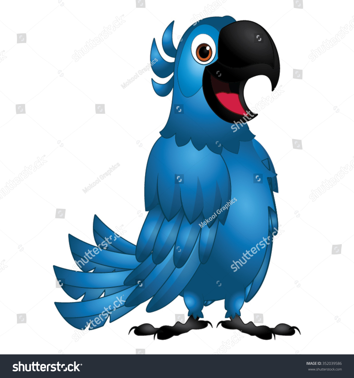 Blue Bird Friendly Rio Cartoon Vector Stock-vektor 352039586