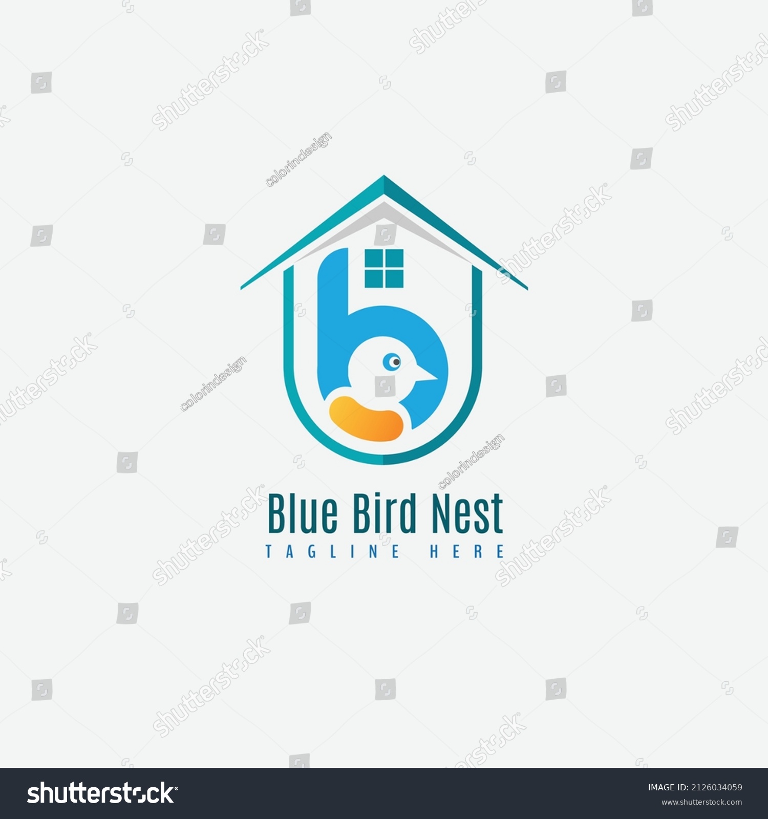 Blue Birds Nest Logo Design Vector Stock Vector (Royalty Free ...