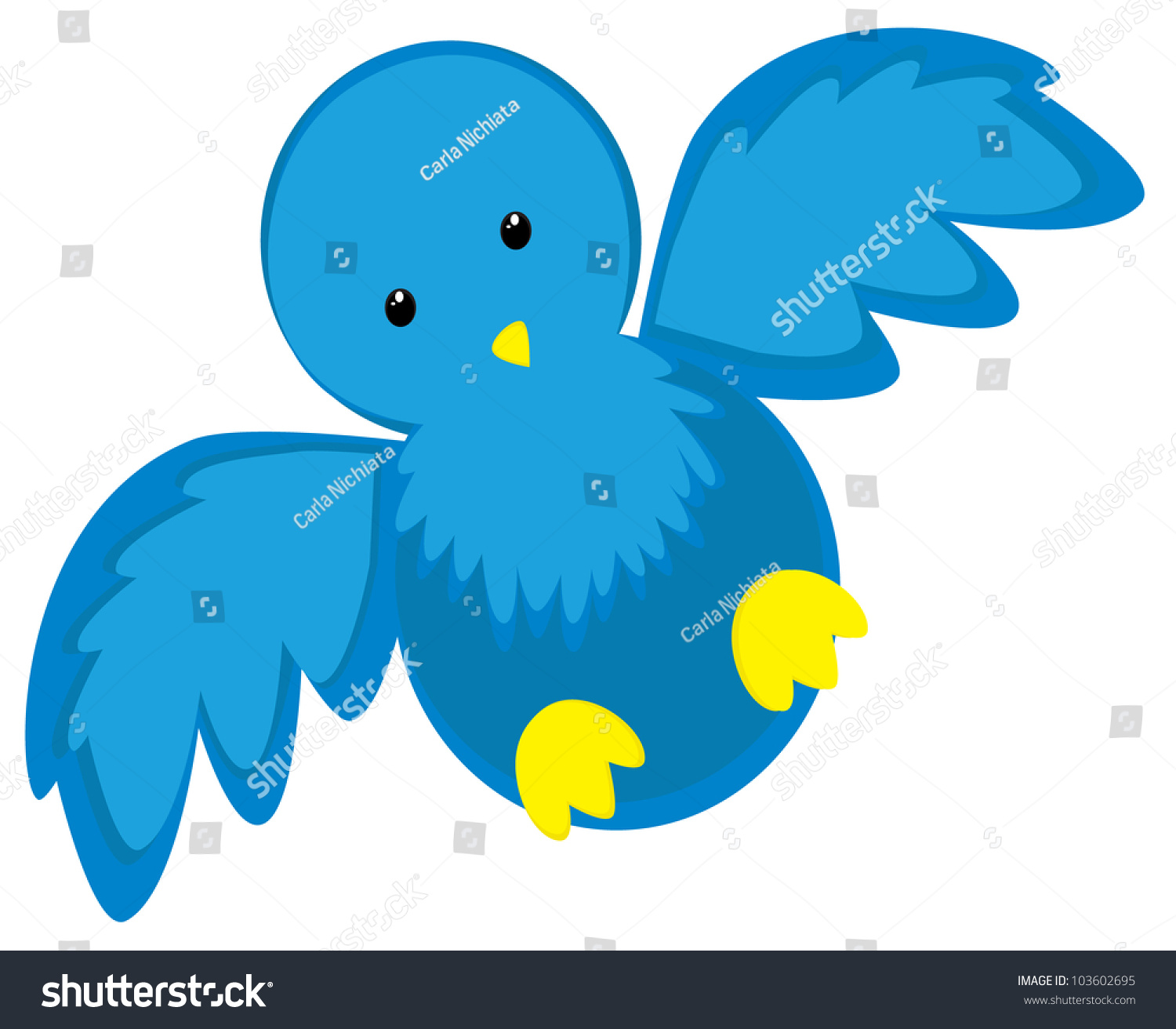 Blue Bird Vector Stock Vector (Royalty Free) 103602695 | Shutterstock