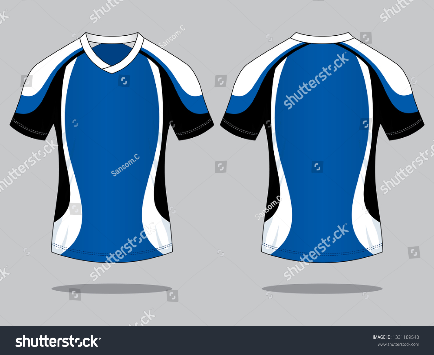 Blueblackwhite Raglan Soccer Jersey Shirt Design Stock Vector (Royalty ...