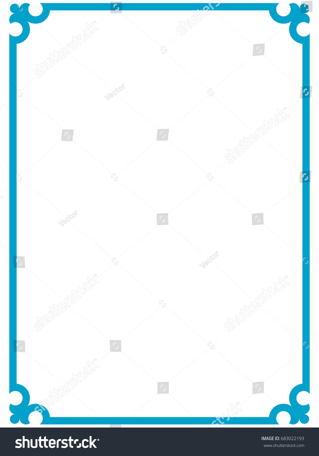 Blue Border Frame Vector Vintage Stock Vector (Royalty Free) 683022193