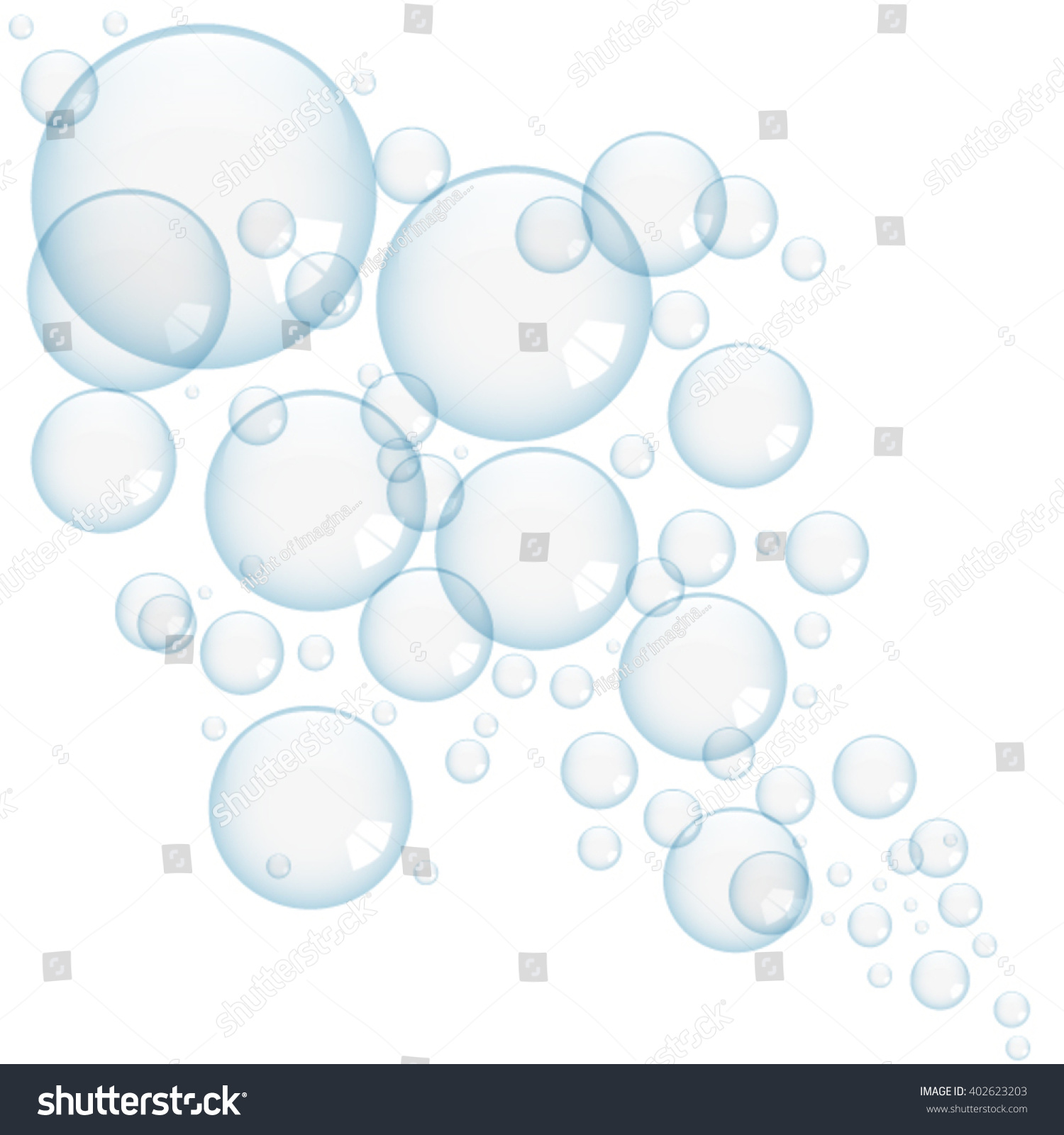 Blue Bubbles On White Stock Vector (royalty Free) 402623203 