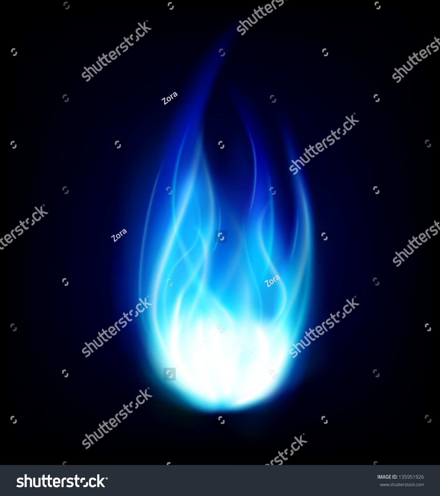 Blue Burning Fire Flame Background Stock Vector Illustration 135951926 ...