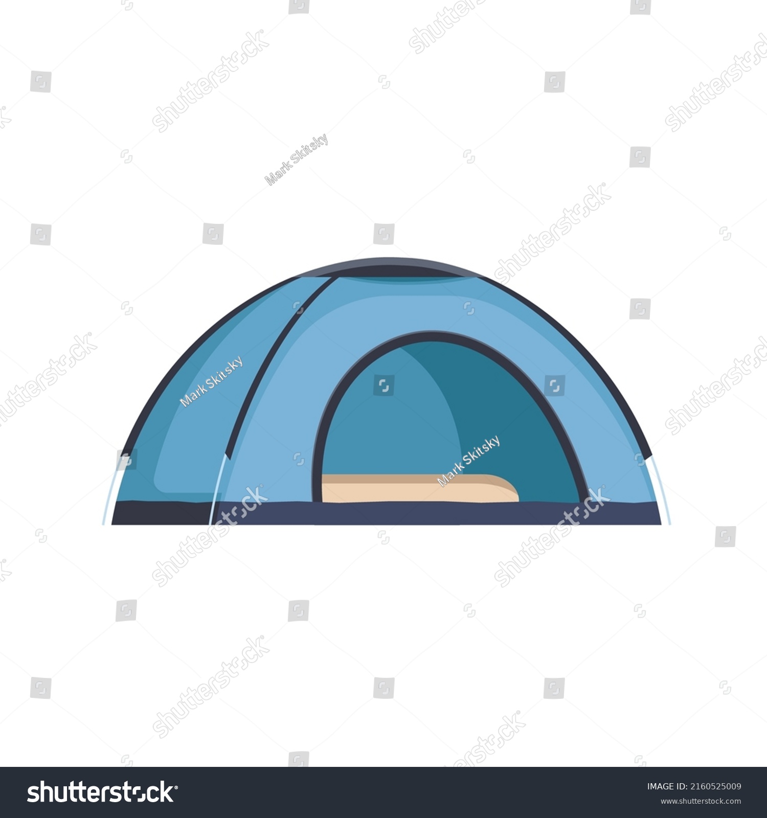 Blue Camping Dome Tent Vector Illustration Stock Vector (Royalty Free ...