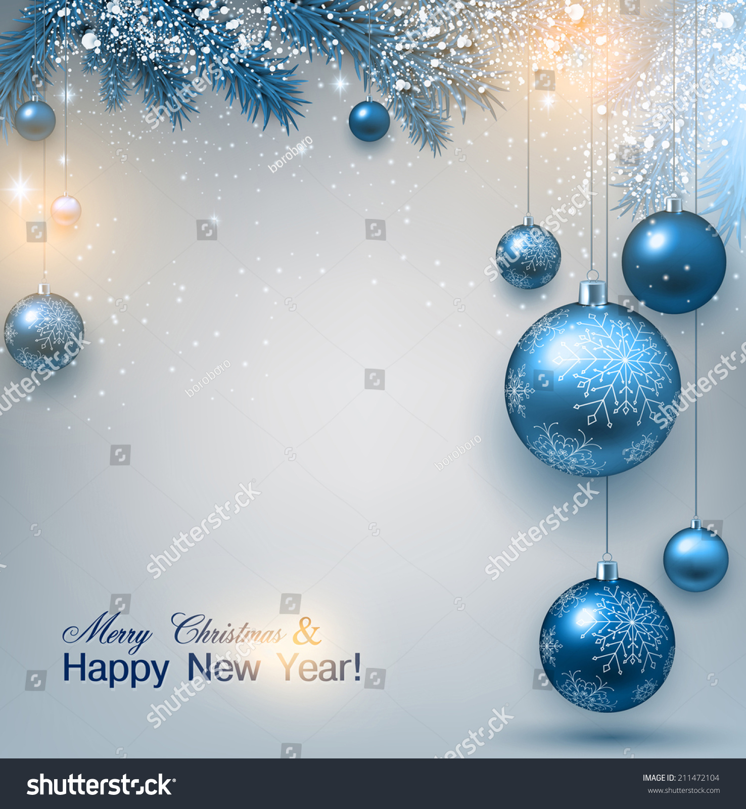 blue christmas background with fir twigs and balls xmas baublesvector illustration - Blue Christmas Background blue christmas background with fir twigs and balls xmas baublesvector illustration - Blue Christmas Background